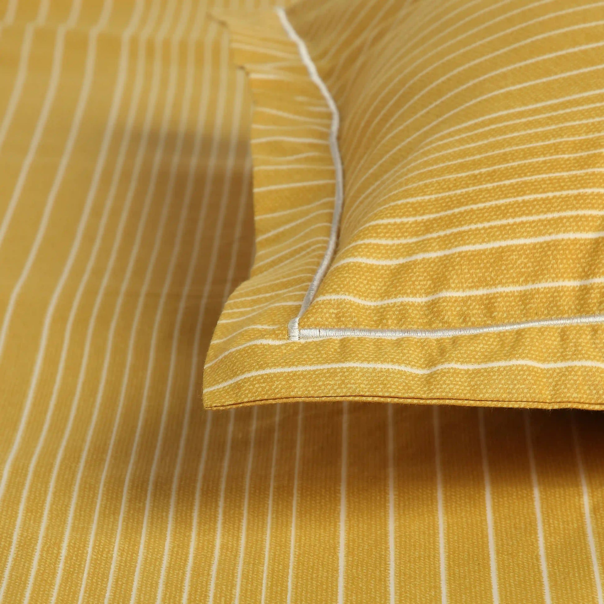 Threadscapes Printed Fitted Sheet Set-Mustard Mustard / King