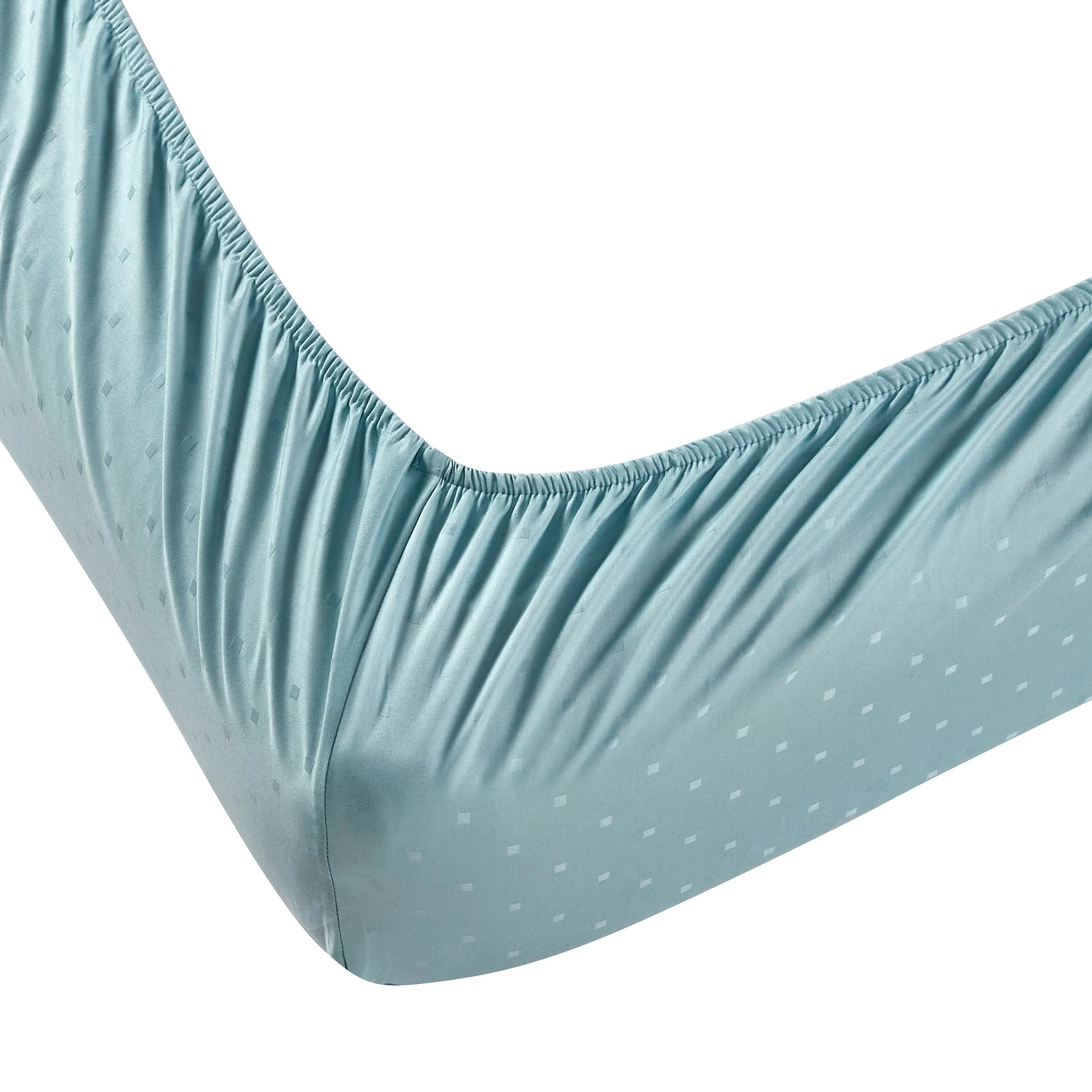Ricaso | 1000TC Egyptian Cotton Swiss Dot Super Soft Fitted Sheet Set | Pillow Cover with Merrow Hem Treatment Blue Sky / King