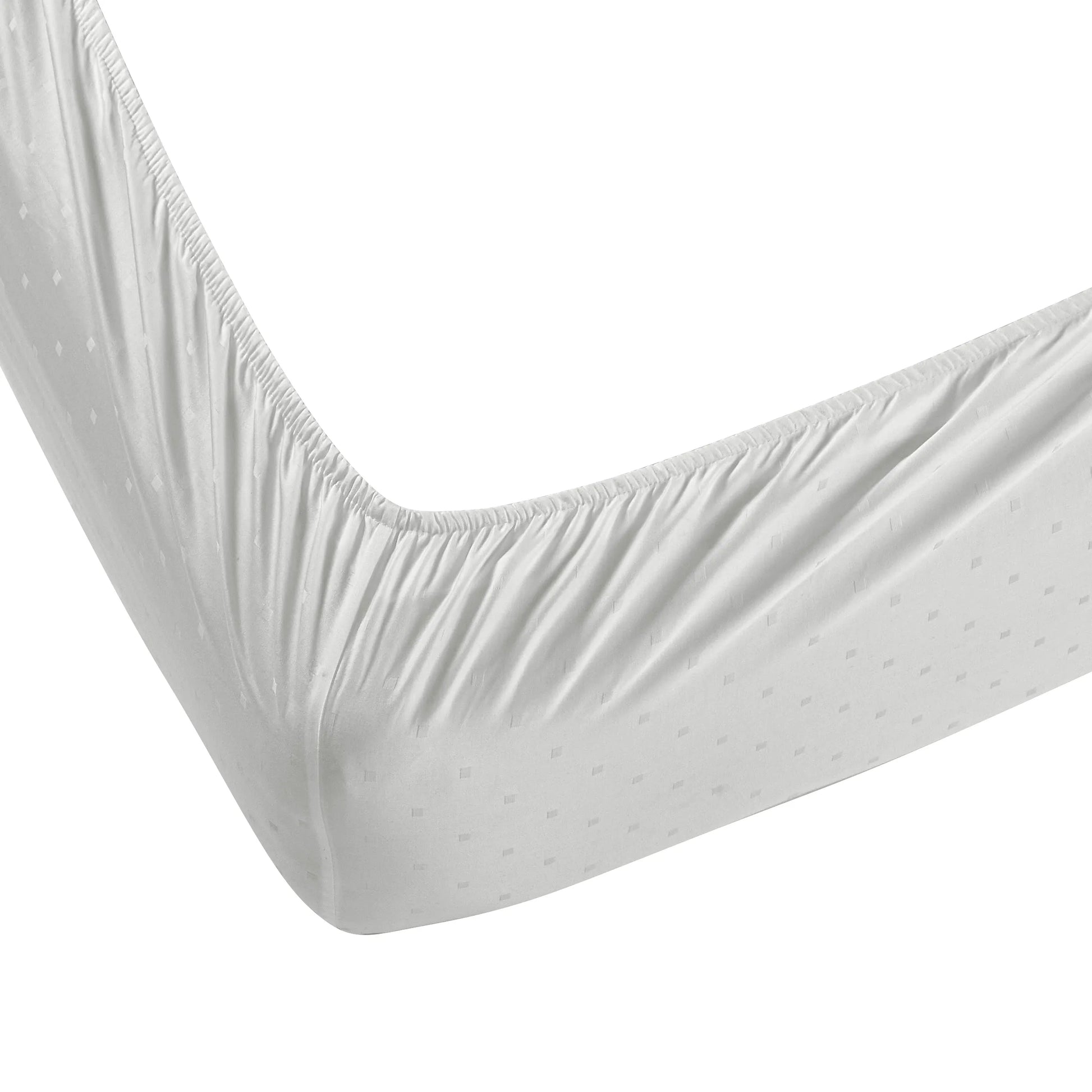 Ricaso | 1000TC Egyptian Cotton Swiss Dot Super Soft Fitted Sheet Set | Pillow Cover with Merrow Hem Treatment White / King