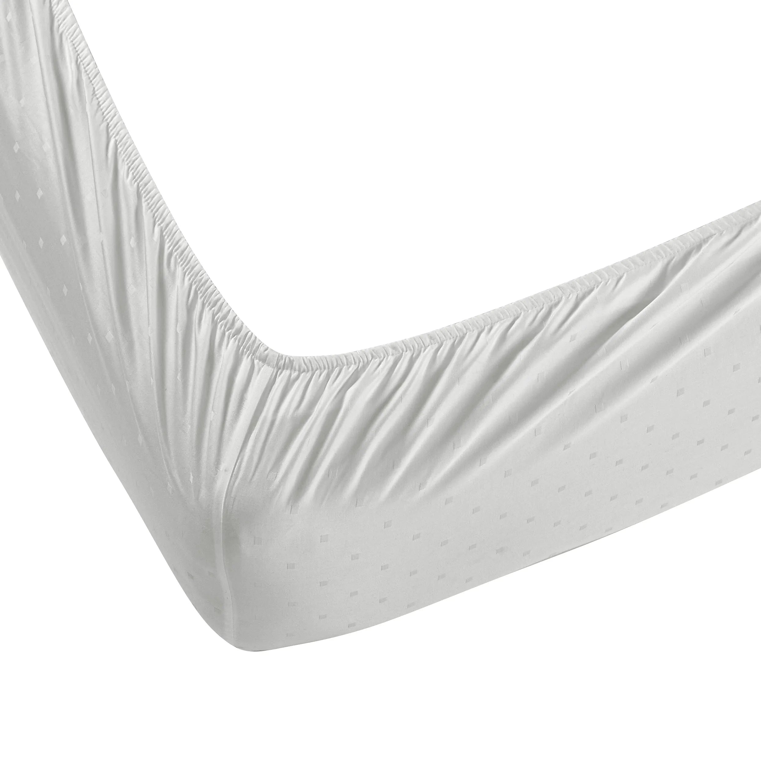 Ricaso | 1000TC Egyptian Cotton Swiss Dot Super Soft Fitted Sheet Set | Pillow Cover with Merrow Hem Treatment White / King