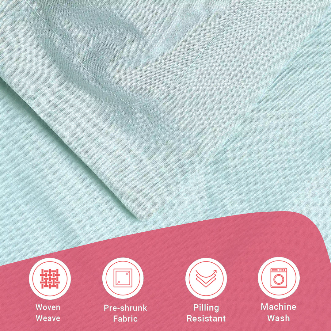 Paleto | Everyday Hues Solid Dyed Cotton Fitted Sheet Set-Blue Sky