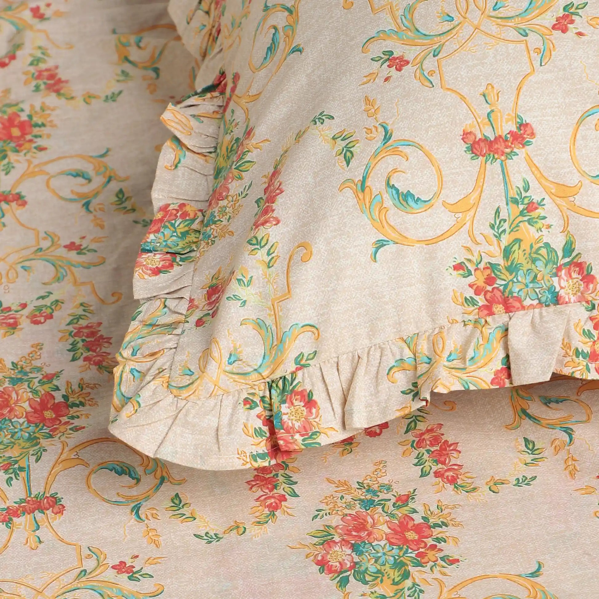 Bloomshire Luxe Printed Fitted Sheet Set-Multicolour Multicolour / King