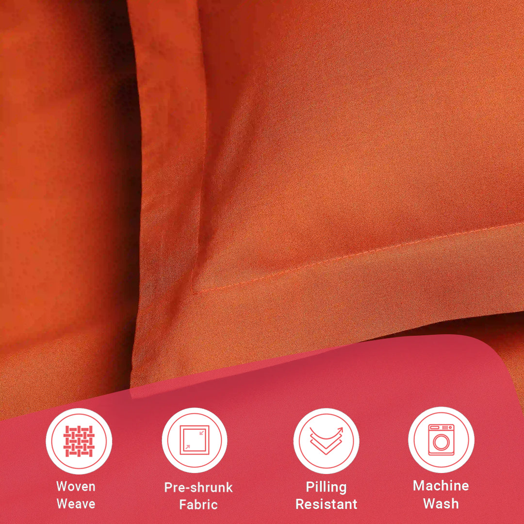 Paleto | Everyday Hues Solid Dyed Cotton Fitted Sheet Set-Rust