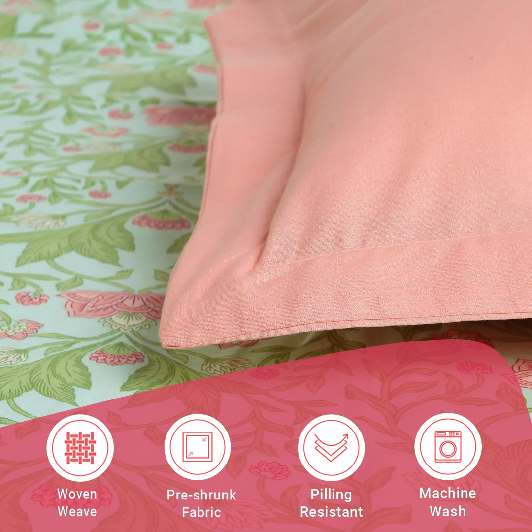 Chippa Lane | Contemporary Indian Print Design Cotton Fitted Sheet Set-Sage Mint