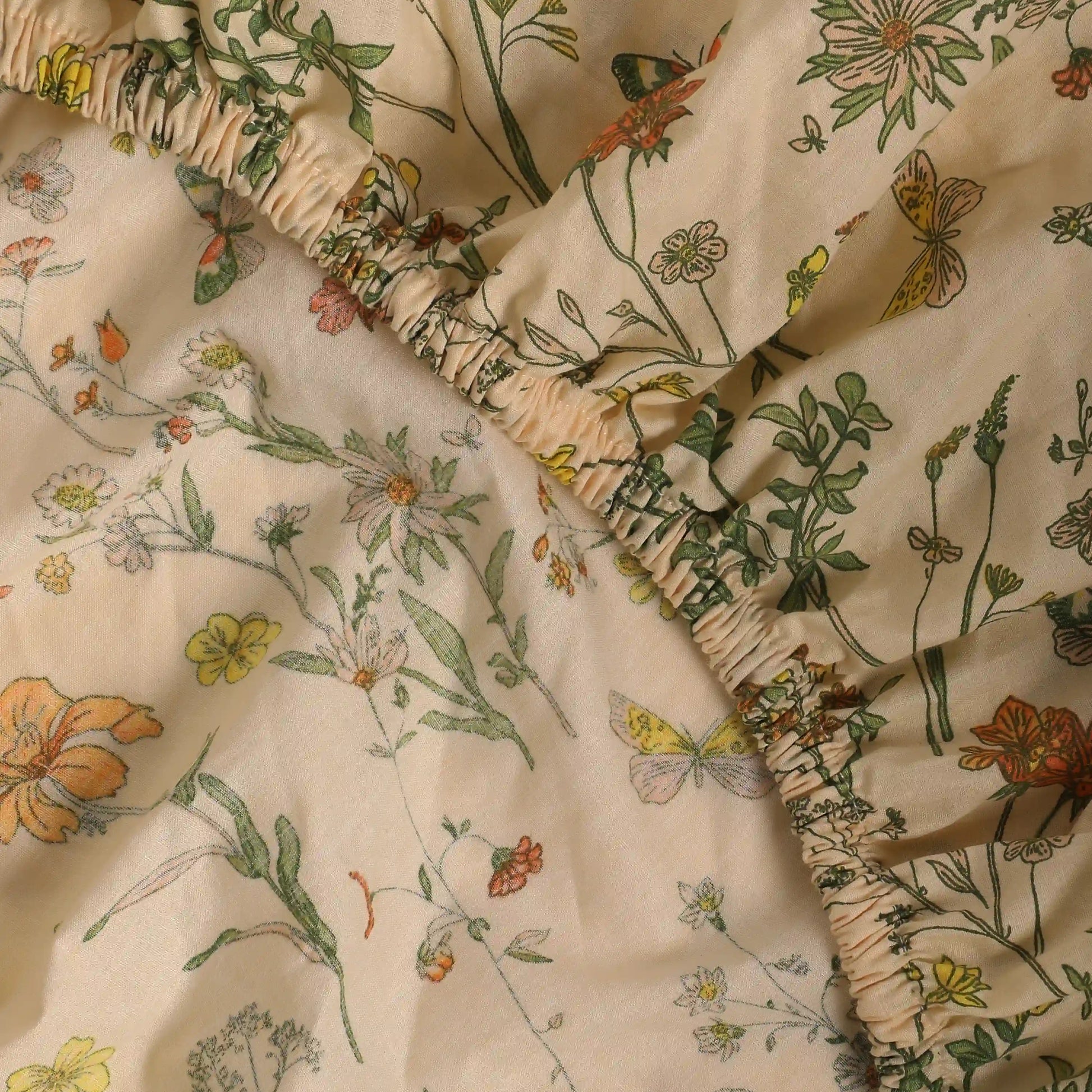 Bloomshire Luxe Printed Fitted Sheet Set-Mustard Mustard / King