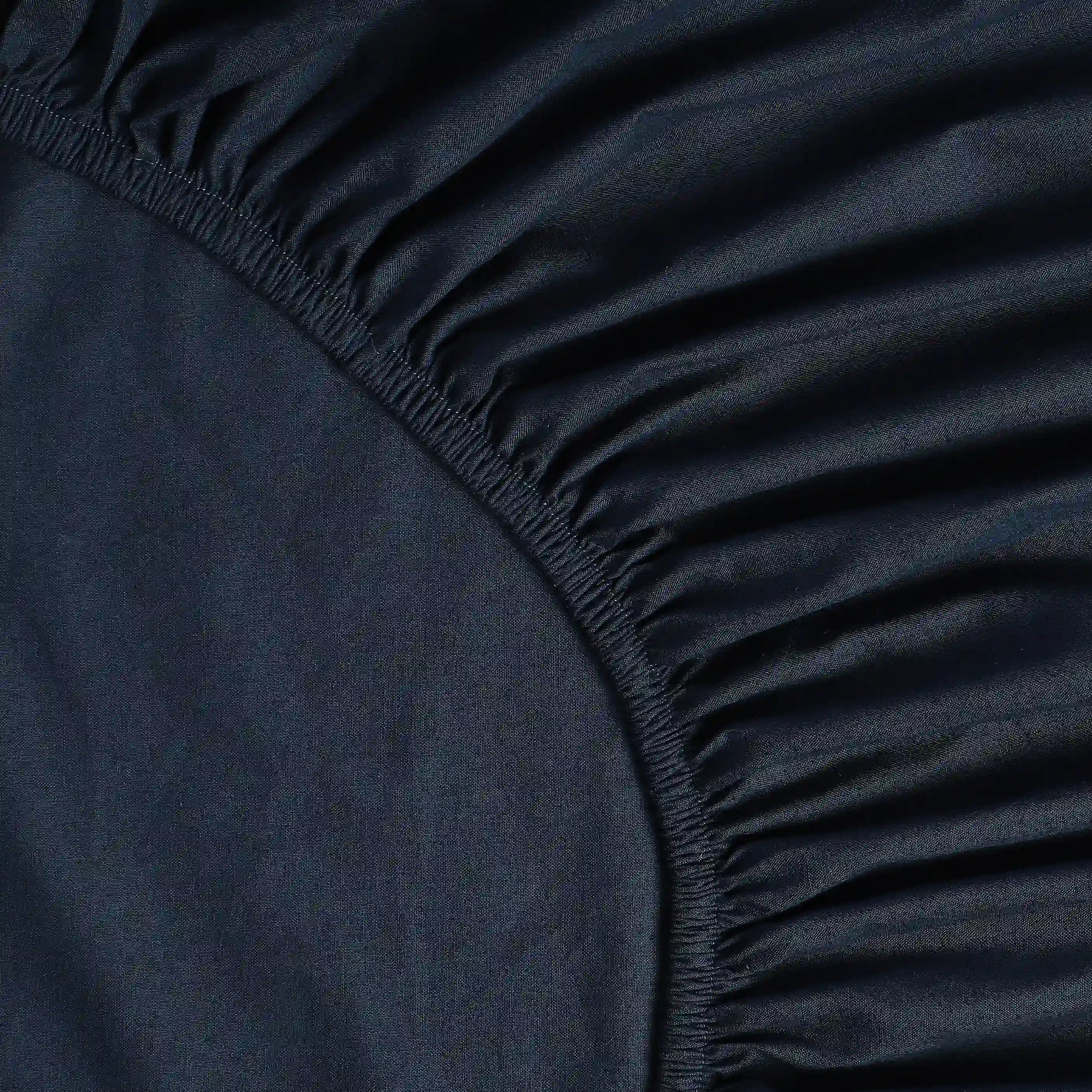 Paleto | Everyday Hues Solid Dyed Cotton Fitted Sheet Set-Navy Navy / King
