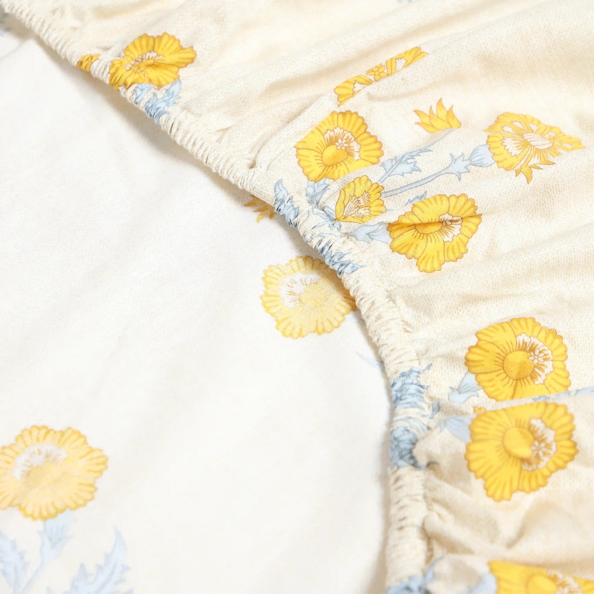 Chippa Lane | Contemporary Indian Print Design Cotton Fitted Sheet Set-Ochre Ochre / King