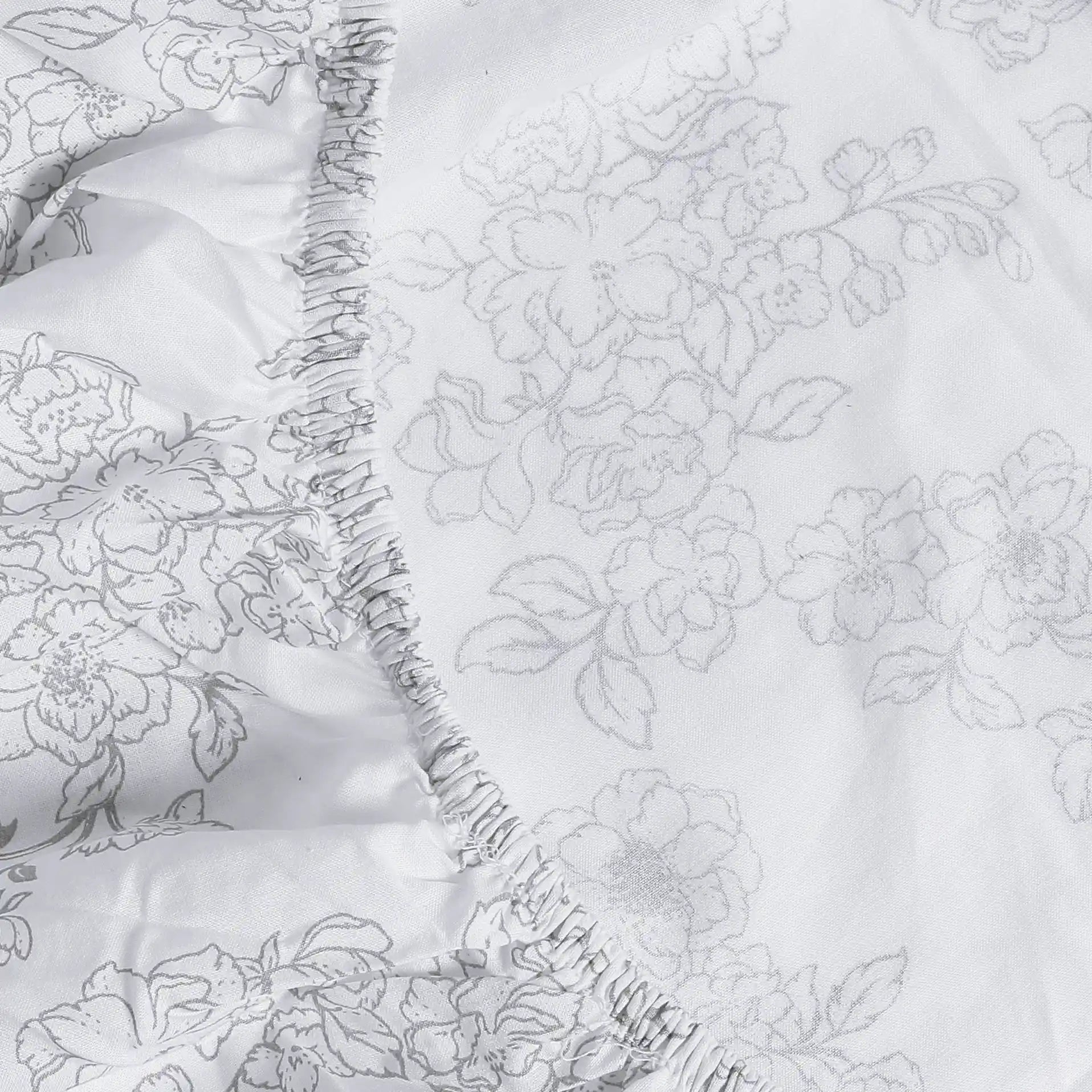 Bloomshire Classic | Everyday Charm Printed Cotton Fitted Sheet Set-Grey Grey / King