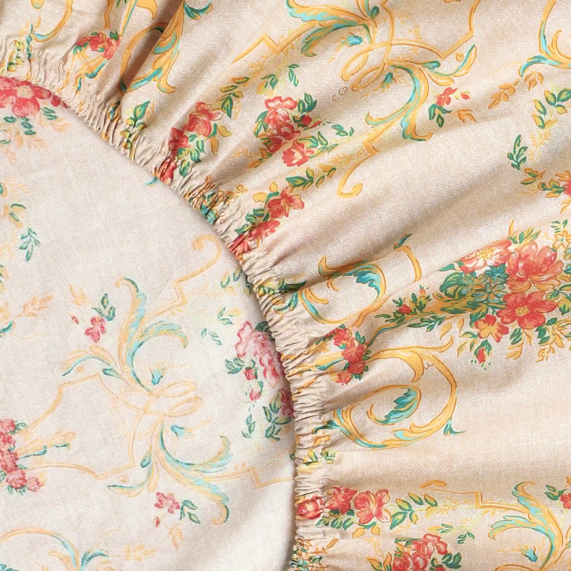 Bloomshire Luxe Printed Fitted Sheet Set-Multicolour Multicolour / King