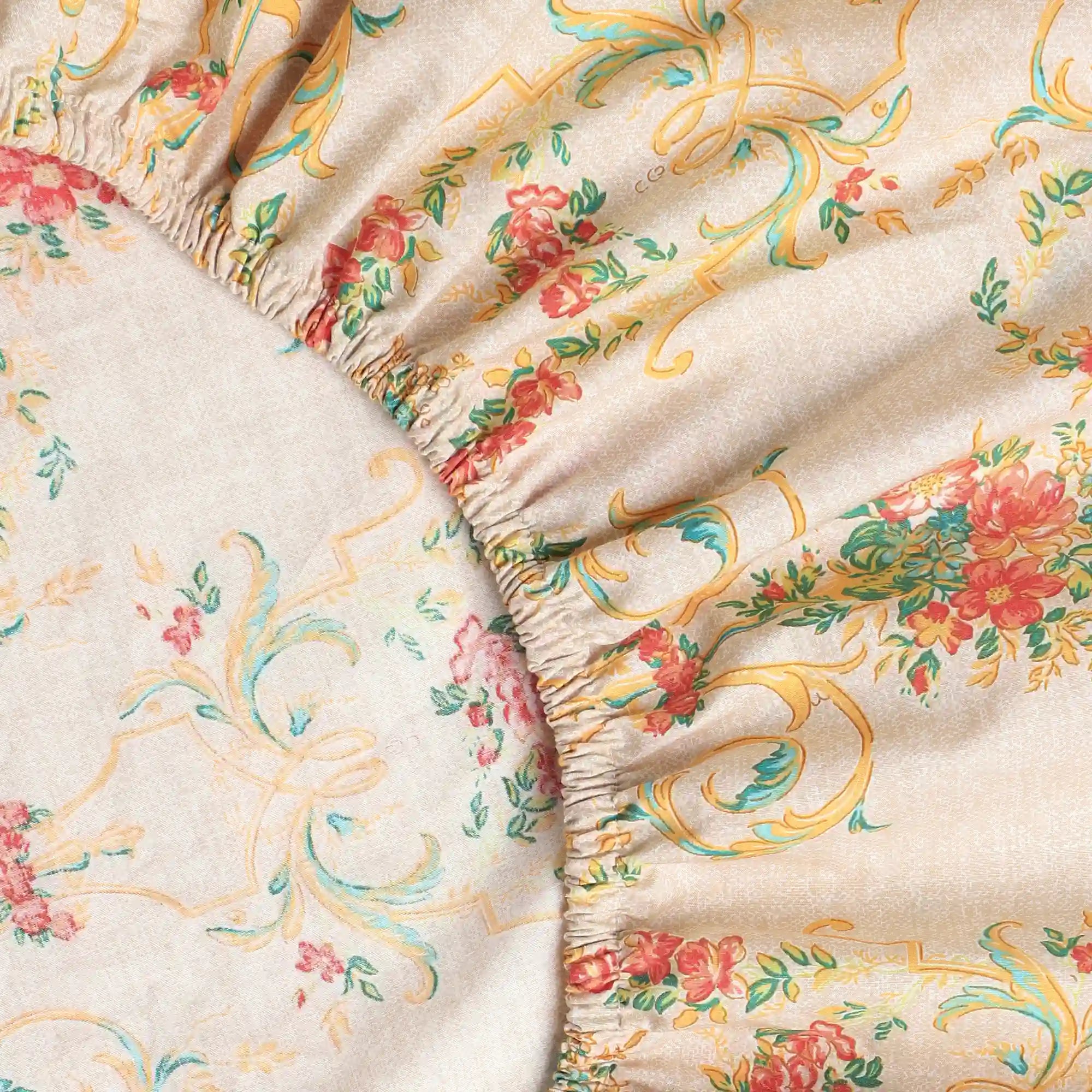 Bloomshire Luxe Printed Fitted Sheet Set-Multicolour Multicolour / King