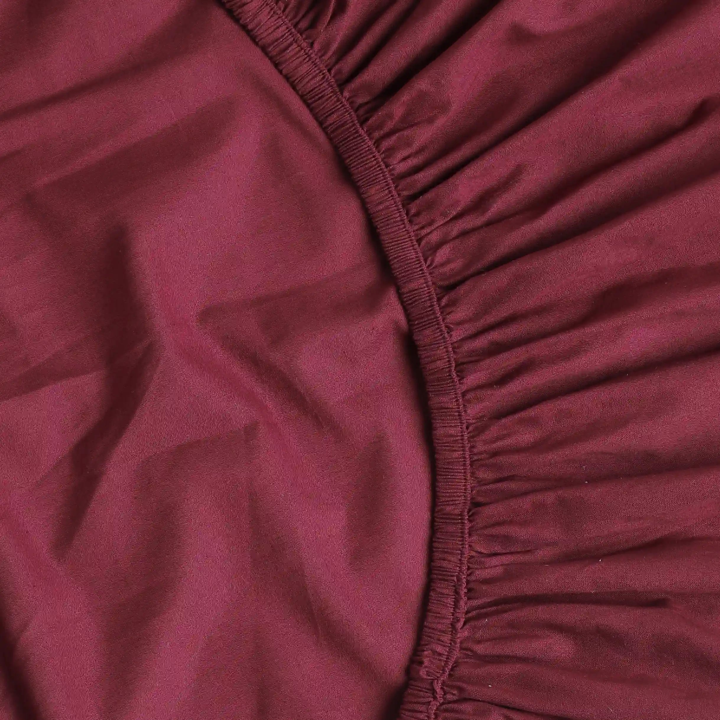 Paleto | Everyday Hues Solid Dyed Cotton Fitted Sheet Set-Windsor Wine Windsor Wine / Queen