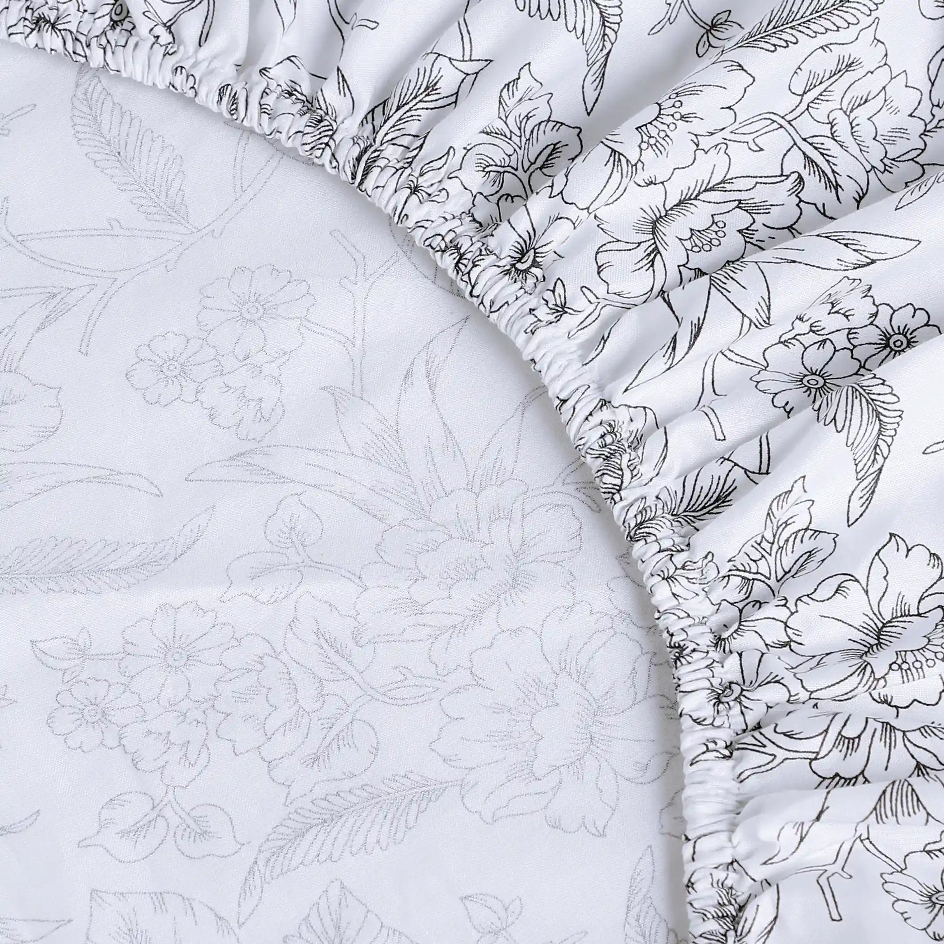 Mishella Printed Charcoal Bloom Fitted Sheet Set Charcoal Bloom / Queen
