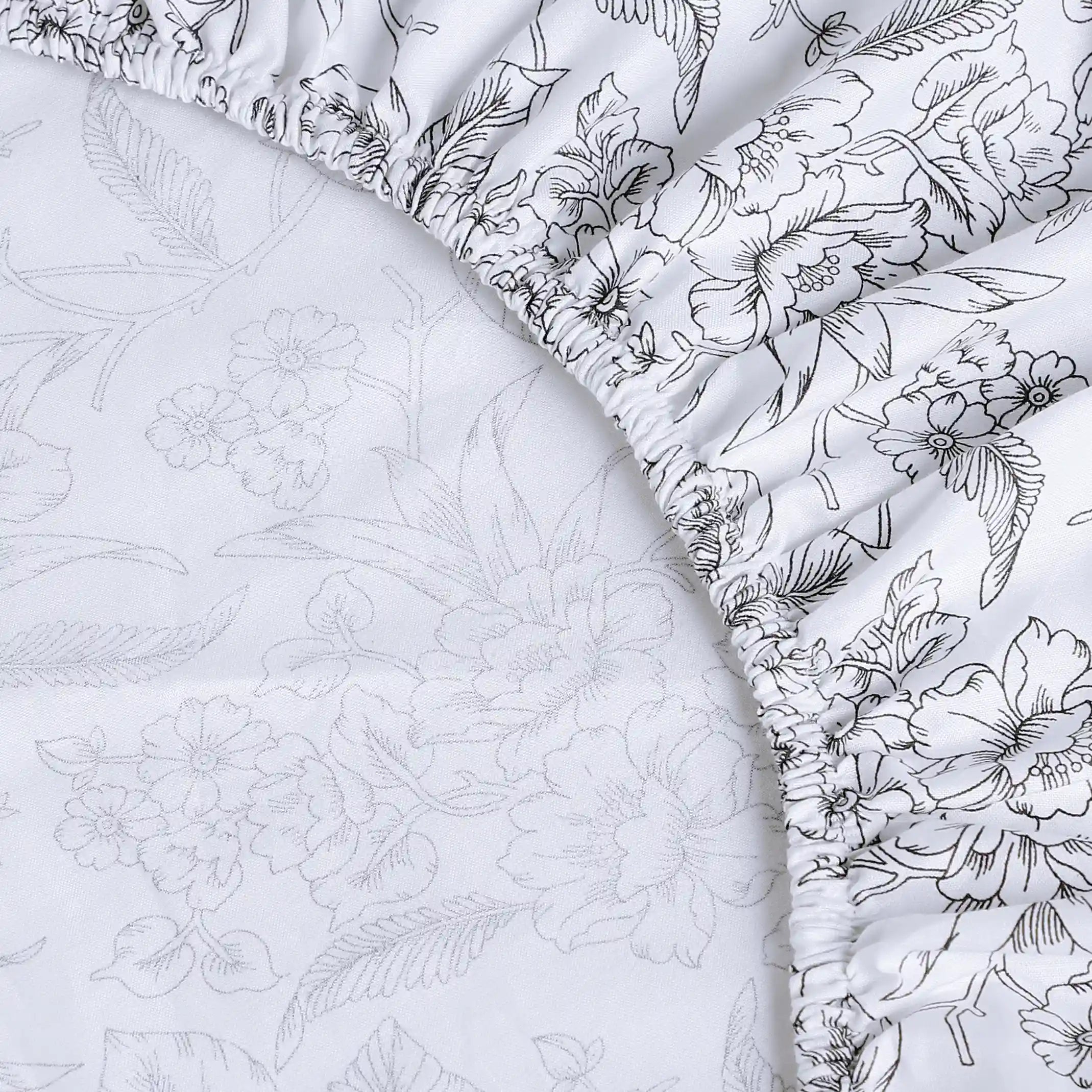 Mishella Printed Charcoal Bloom Fitted Sheet Set Charcoal Bloom / Queen