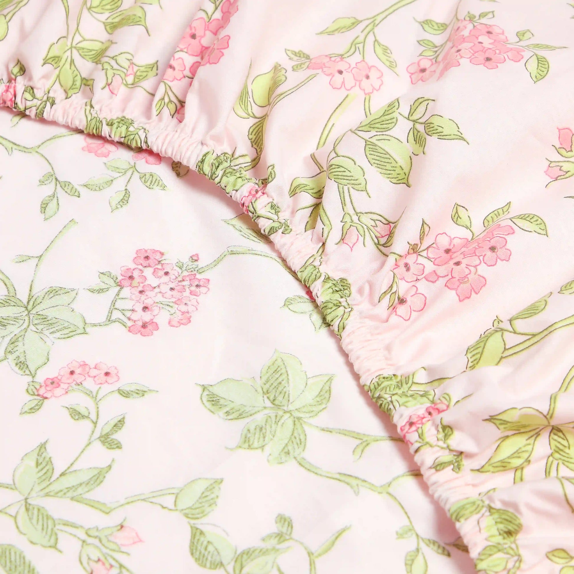 Bloomshire Luxe Printed Fitted Sheet Set-Pink Pink / King