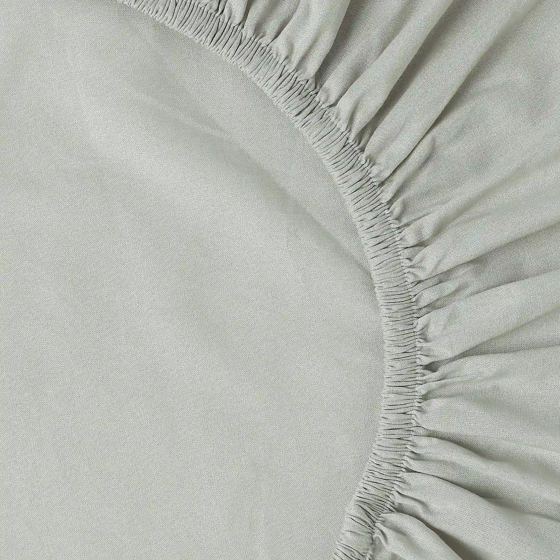Paleto | Everyday Hues Solid Dyed Cotton Fitted Sheet Set-Silver Silver / King