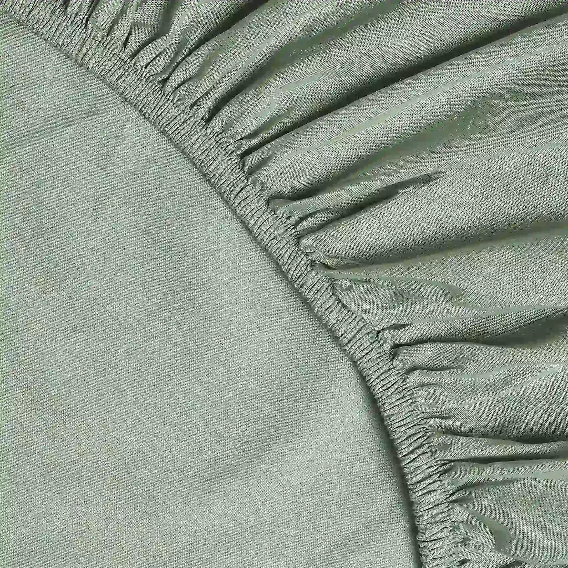 Paleto | Everyday Hues Solid Dyed Cotton Fitted Sheet Set-Green Sage Green Sage / King