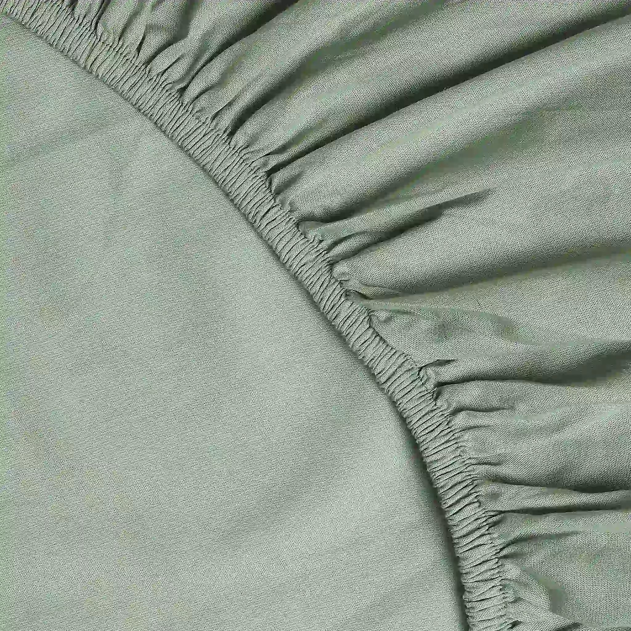 Paleto | Everyday Hues Solid Dyed Cotton Fitted Sheet Set-Green Sage Green Sage / King