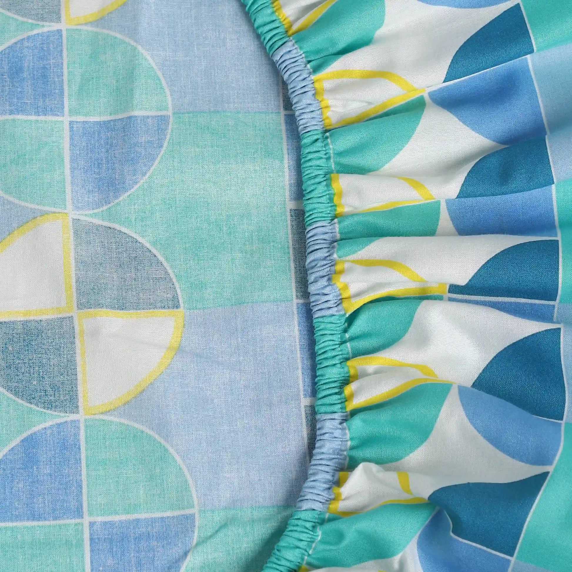 Mishella Printed Orbit Teal Fitted Sheet Set Orbit Teal / King