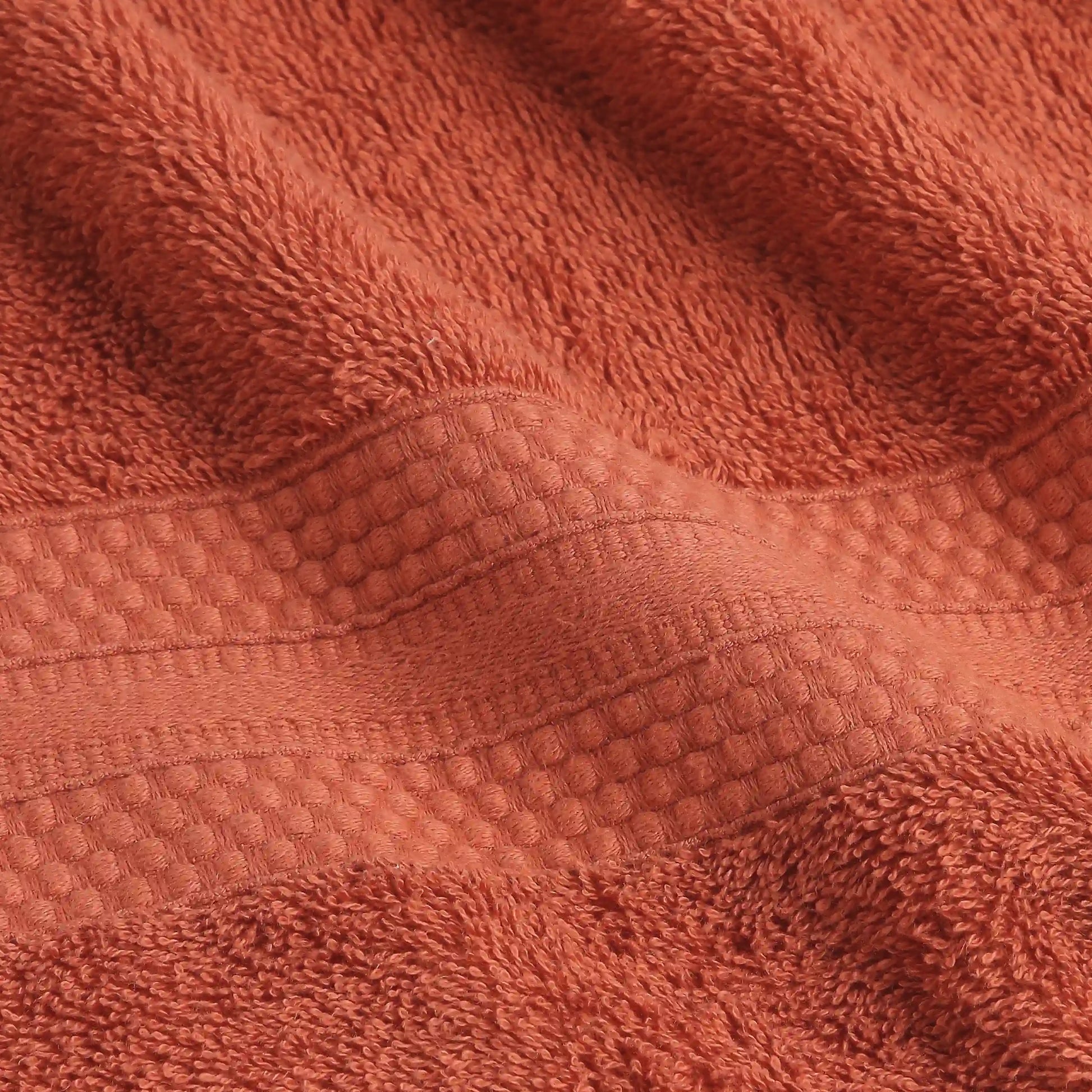 Paleto | Everyday Essentials Absorbent Ring Spun Cotton 6 Piece Terry Towel Set | Set of Bath, Hand & Face Towels Burnt Red / 6 Piece Set