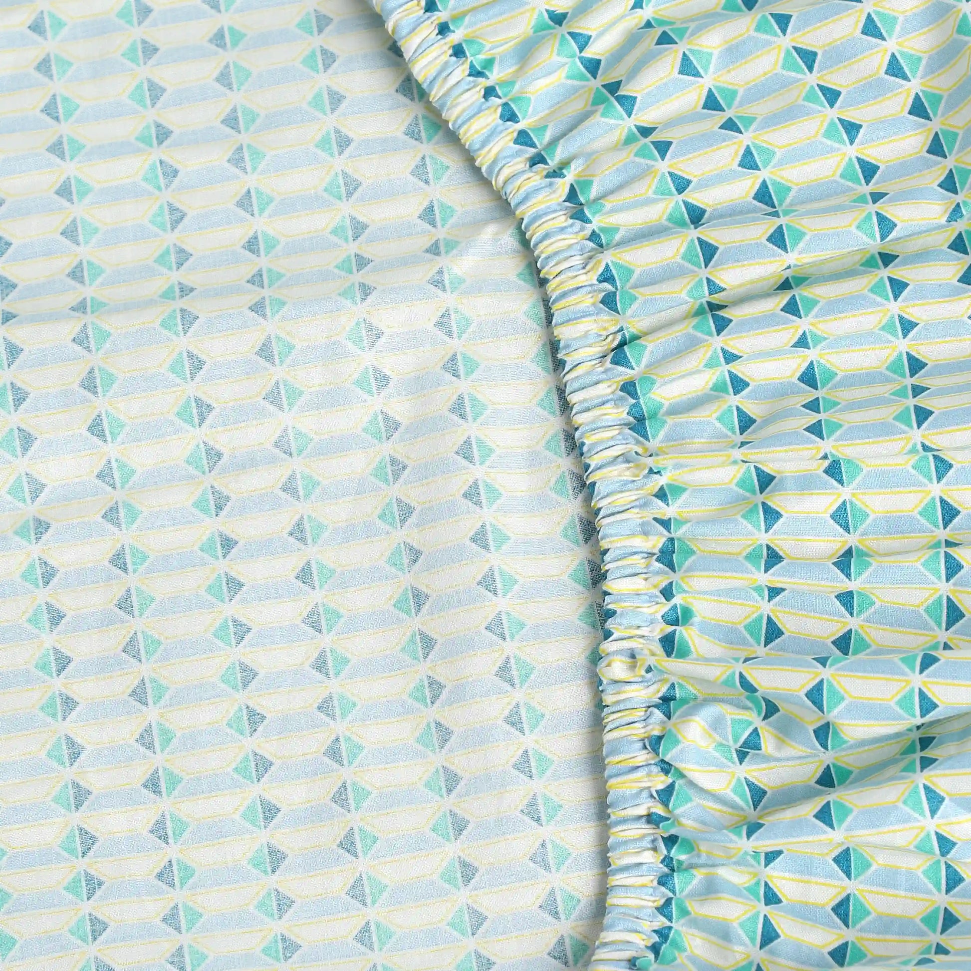 Mishella Printed Kaleido Teal Fitted Sheet Set Kaleido Teal / King