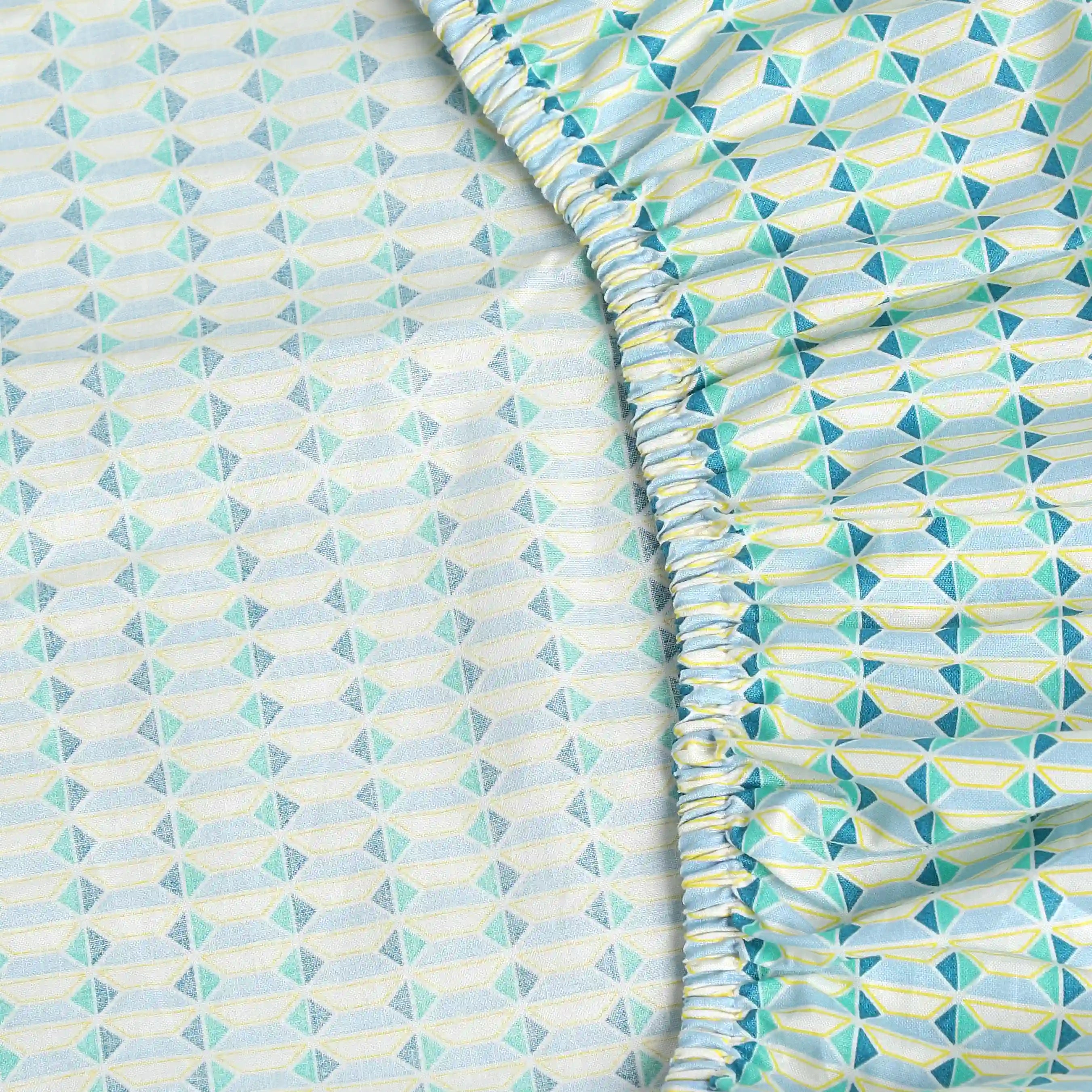 Mishella Printed Kaleido Teal Fitted Sheet Set Kaleido Teal / King