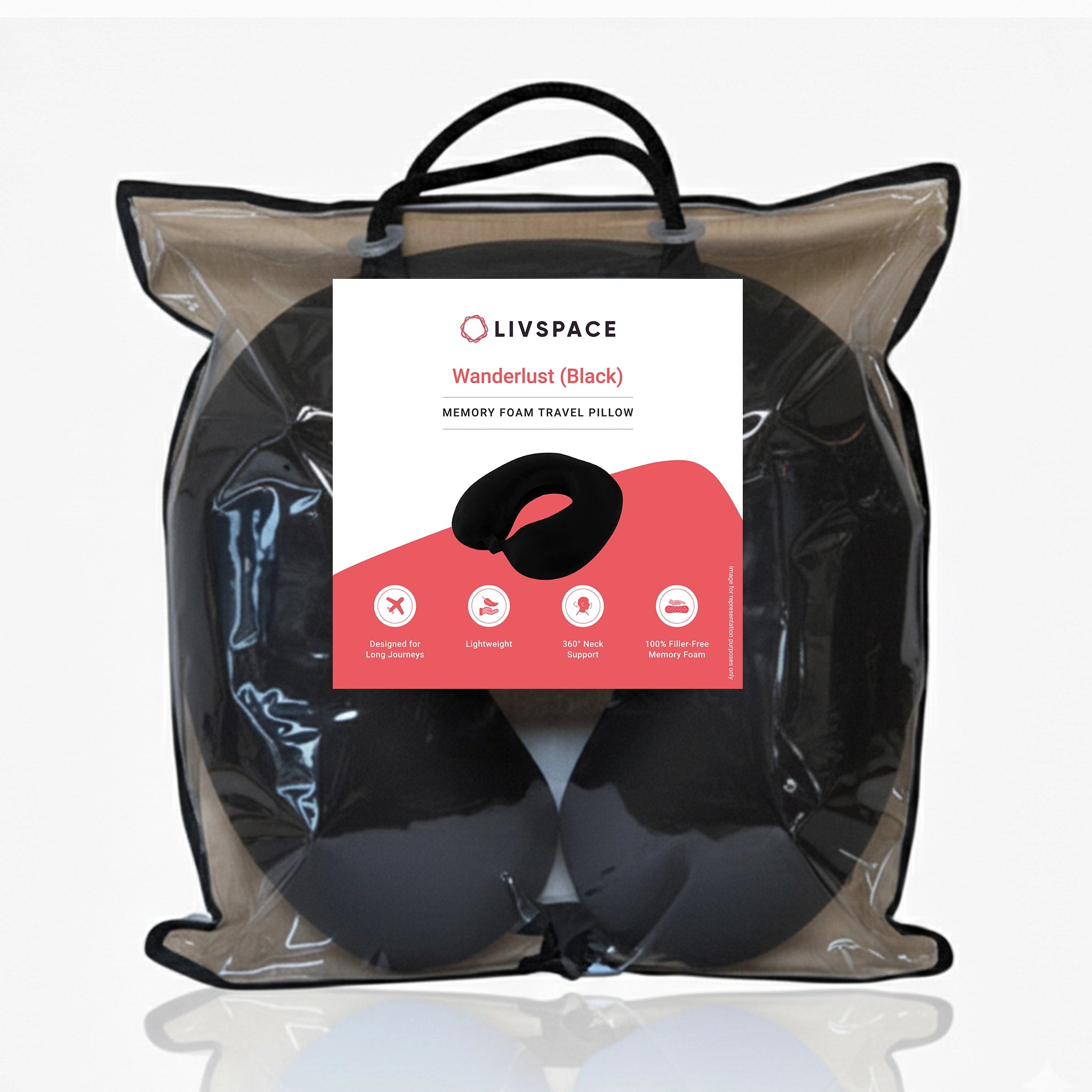 Wanderlust | Travel Neck Pillow | Black Black