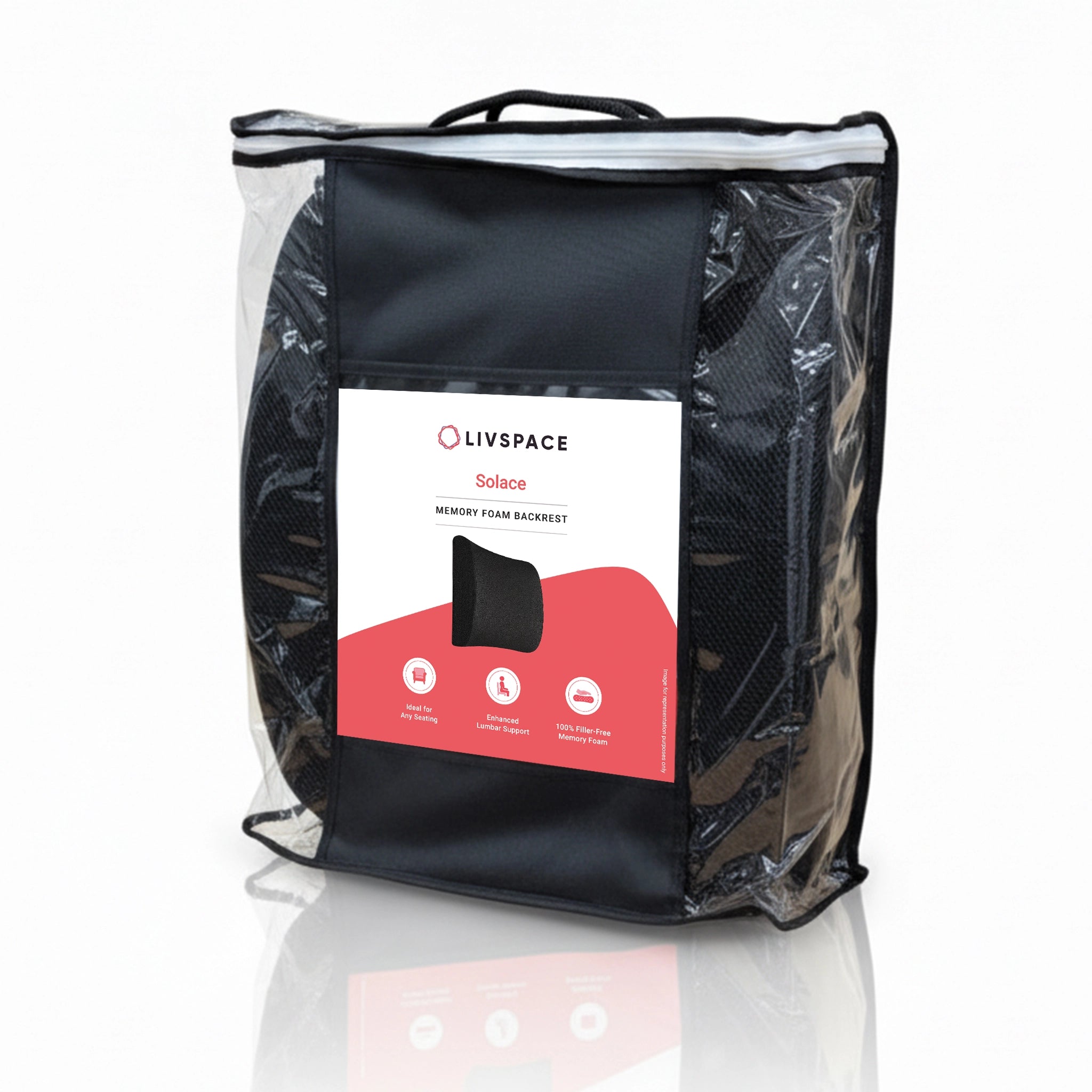 Solace | Memory Foam Backrest Pillow Black
