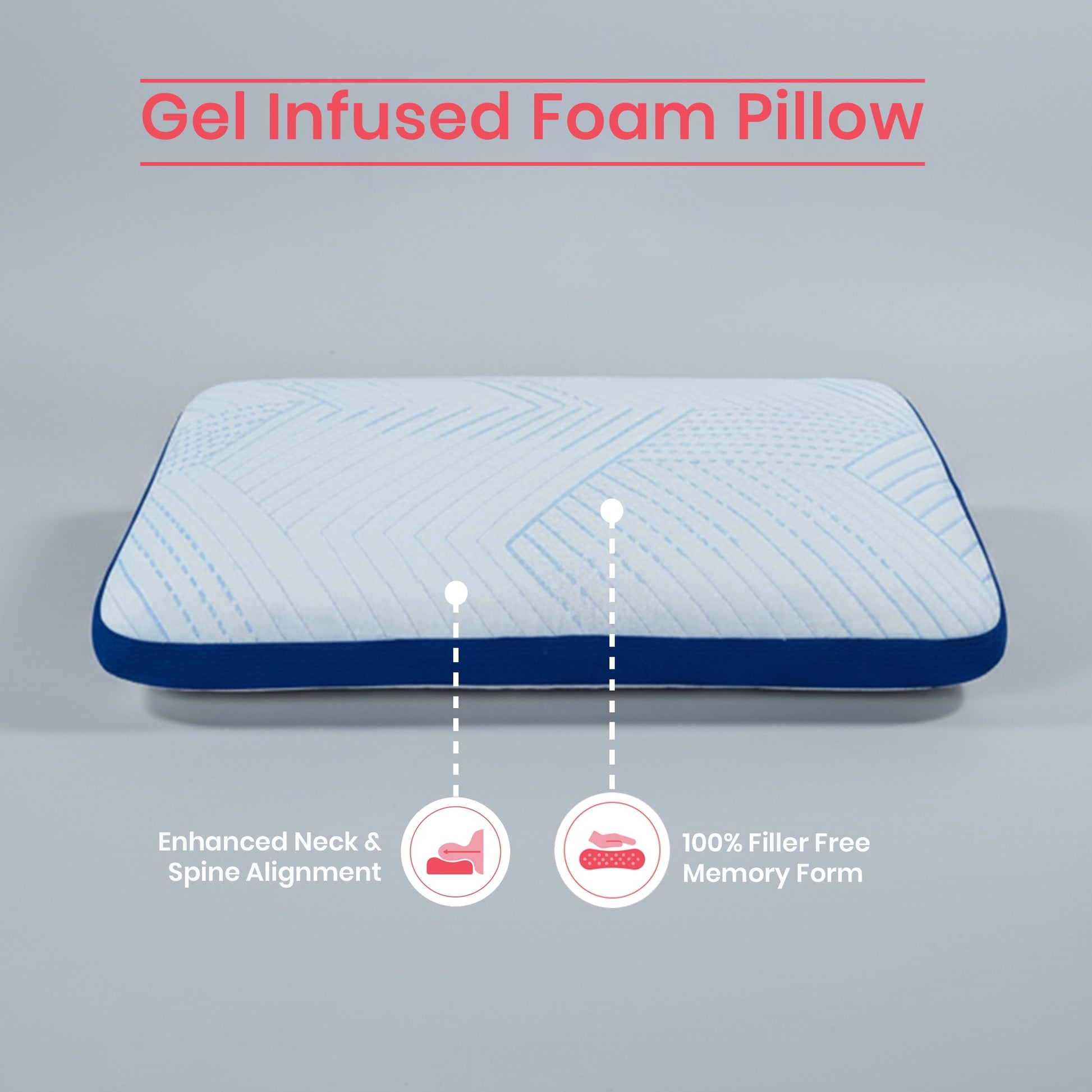 Arctic Snooze | Gel Infused Memory Foam Pillow Blue Sky