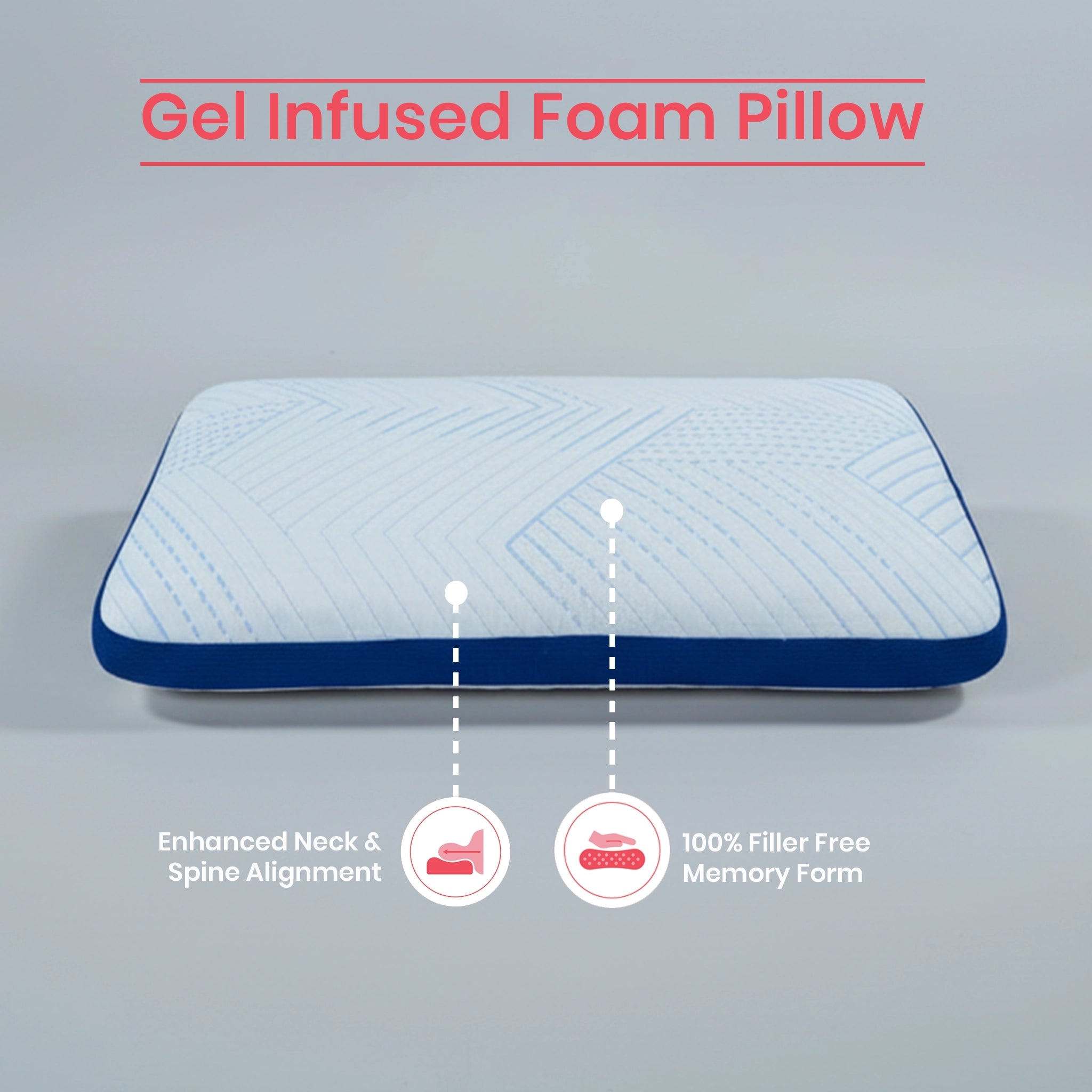 Arctic Snooze | Gel Infused Memory Foam Pillow Blue Sky