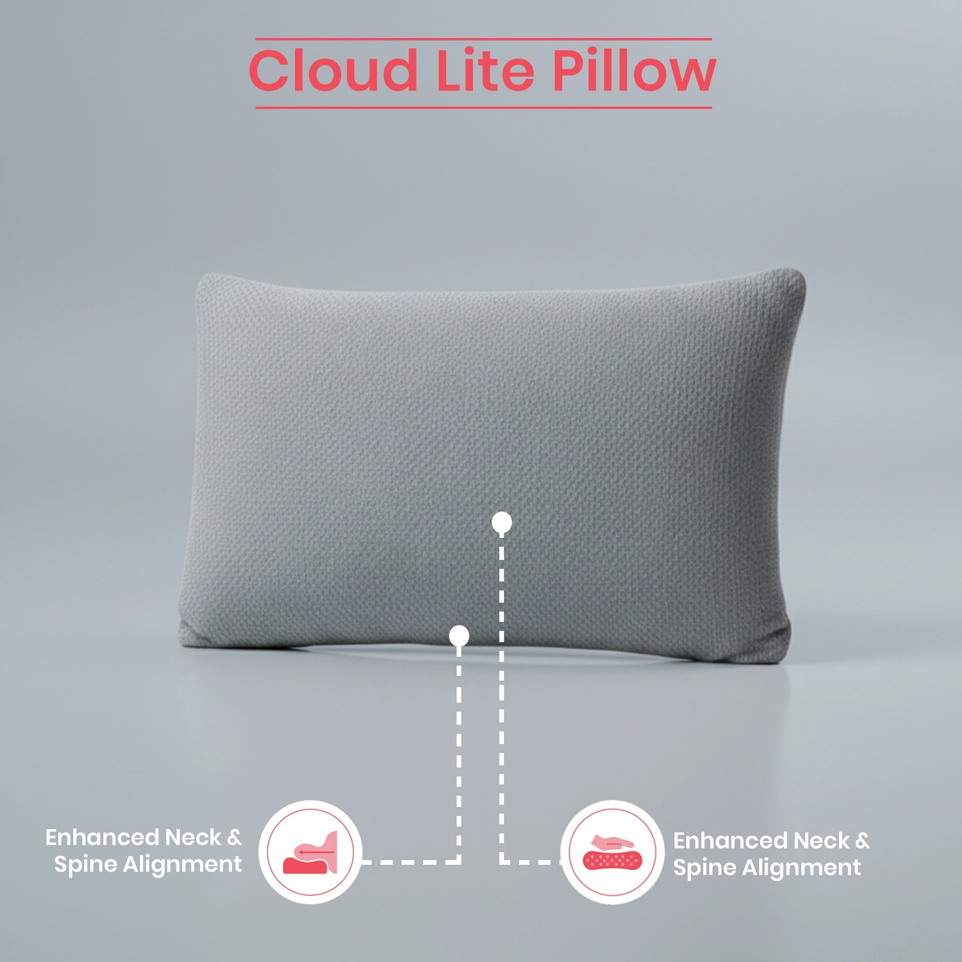 Cloud Lite | Ultra Slim Memory Foam Pillow Grey