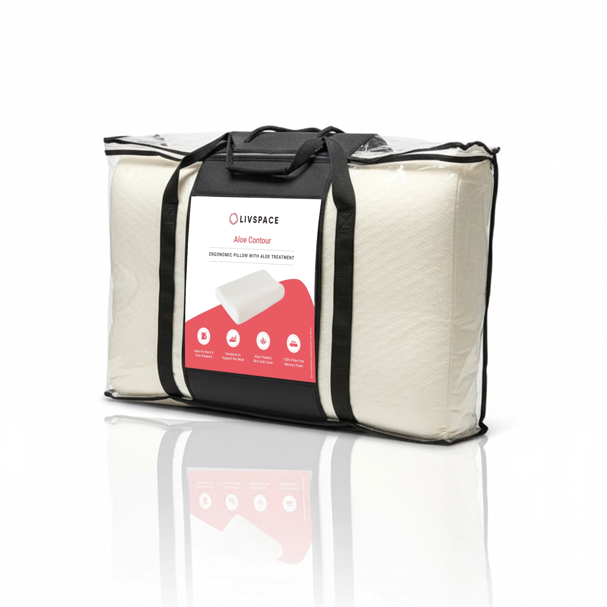 Aloe Contour | Ergonomic Memory Foam Pillow with Aloe Treatment White