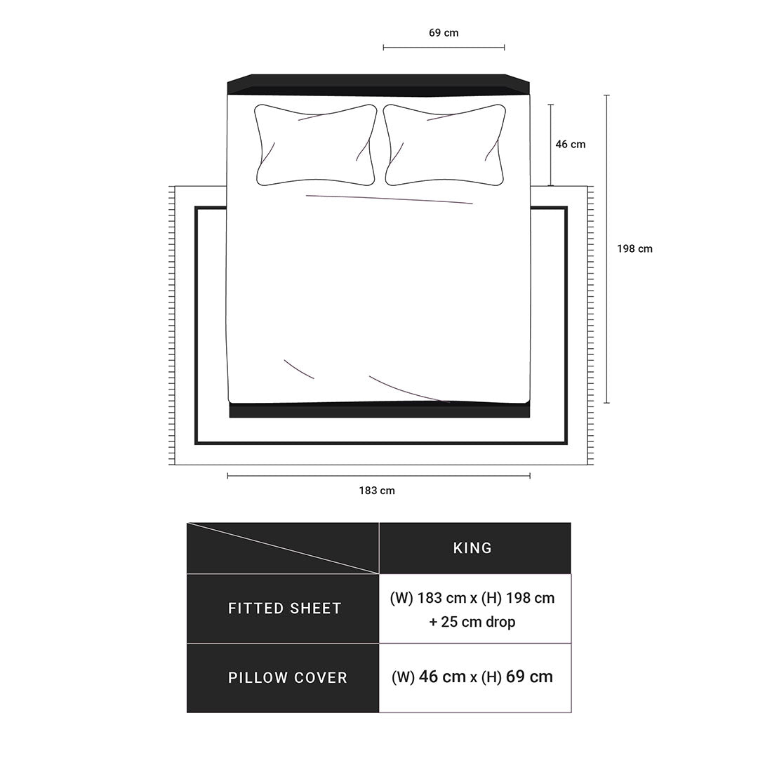 Pure Nest Printed Fitted Sheet Set Pink / King