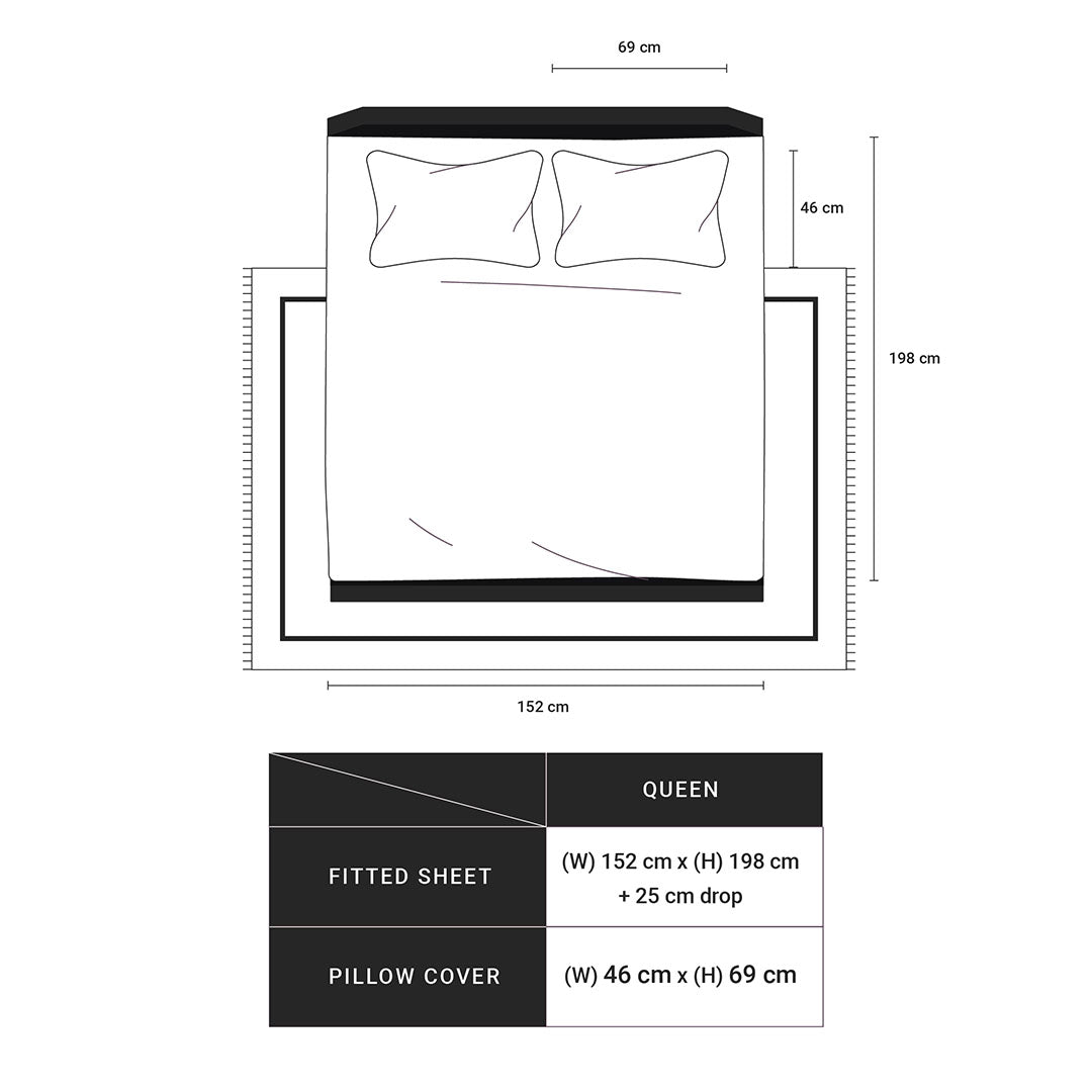 Pure Nest Printed Fitted Sheet Set Pink Blue / Queen