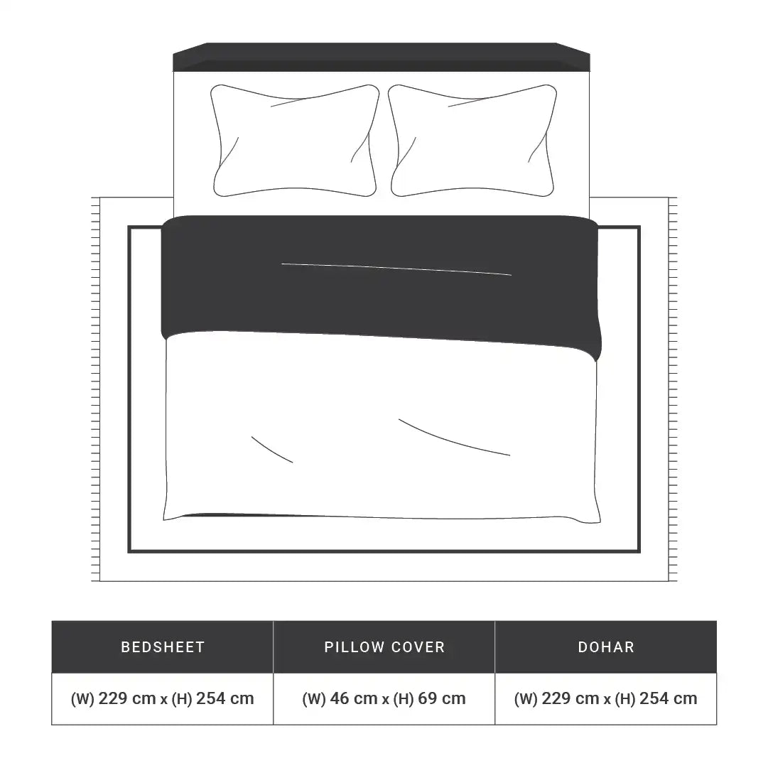 Chippa Lane | Contemporary Indian Print Design Coordinated Bedding Set | Set of Bedsheet & Dohar