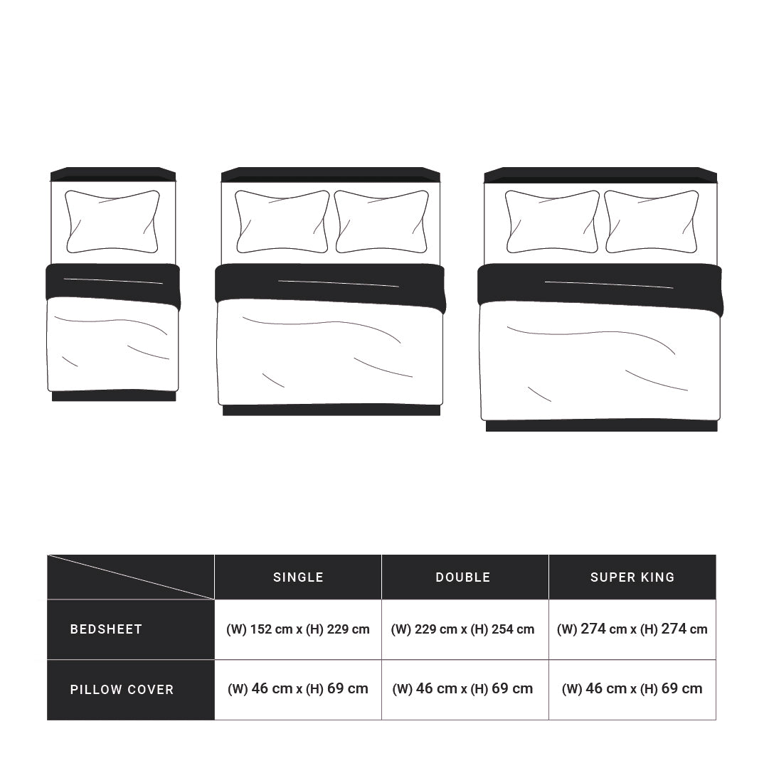 Pelushe | 800TC Long Staple Cotton Luxurious Super Soft Bedsheet Set | Pillow Cover with Merrow Hem Treatment