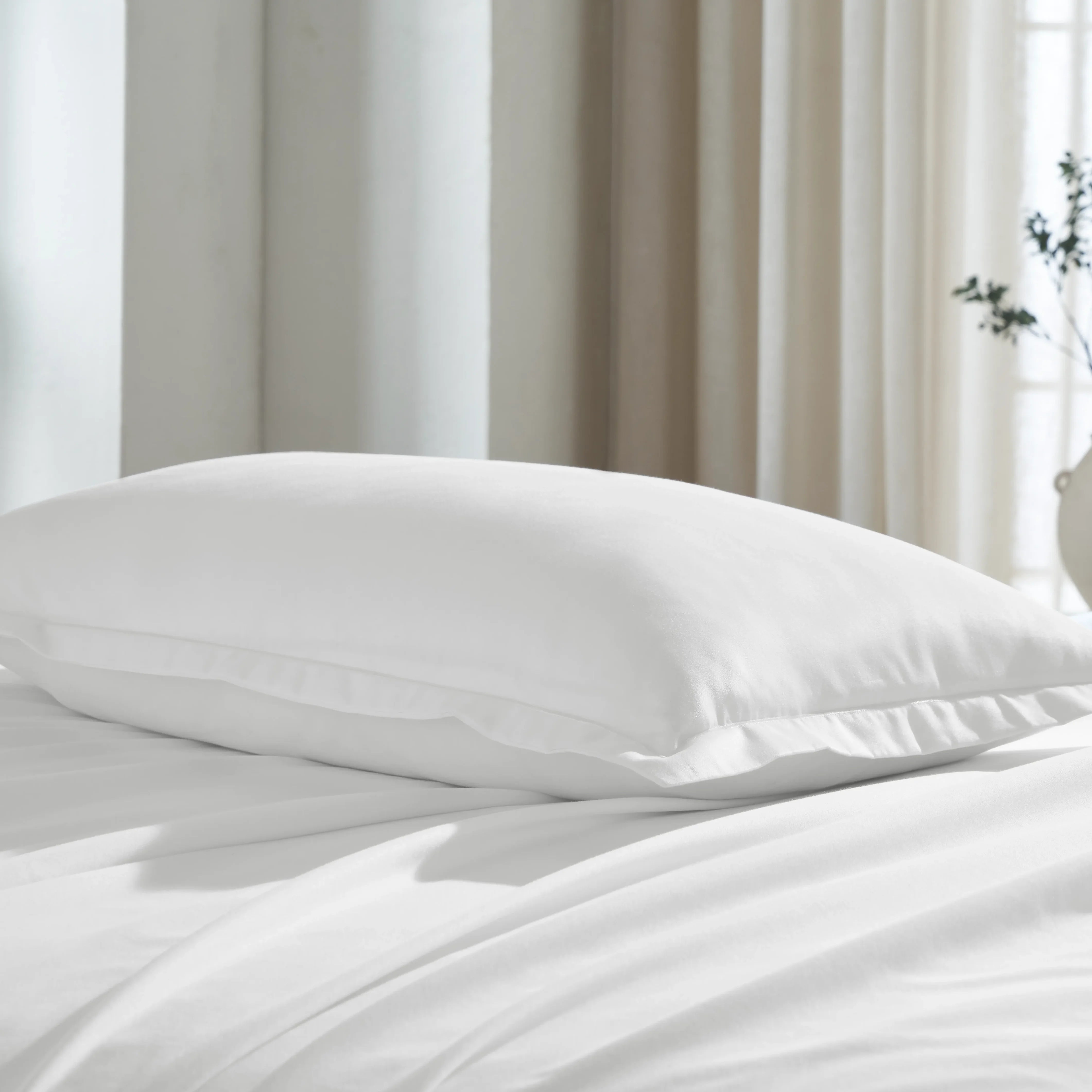 Pelushe | 800TC Long Staple Cotton Luxurious Super Soft Bedsheet Set | Pillow Cover with Merrow Hem Treatment White / Super King