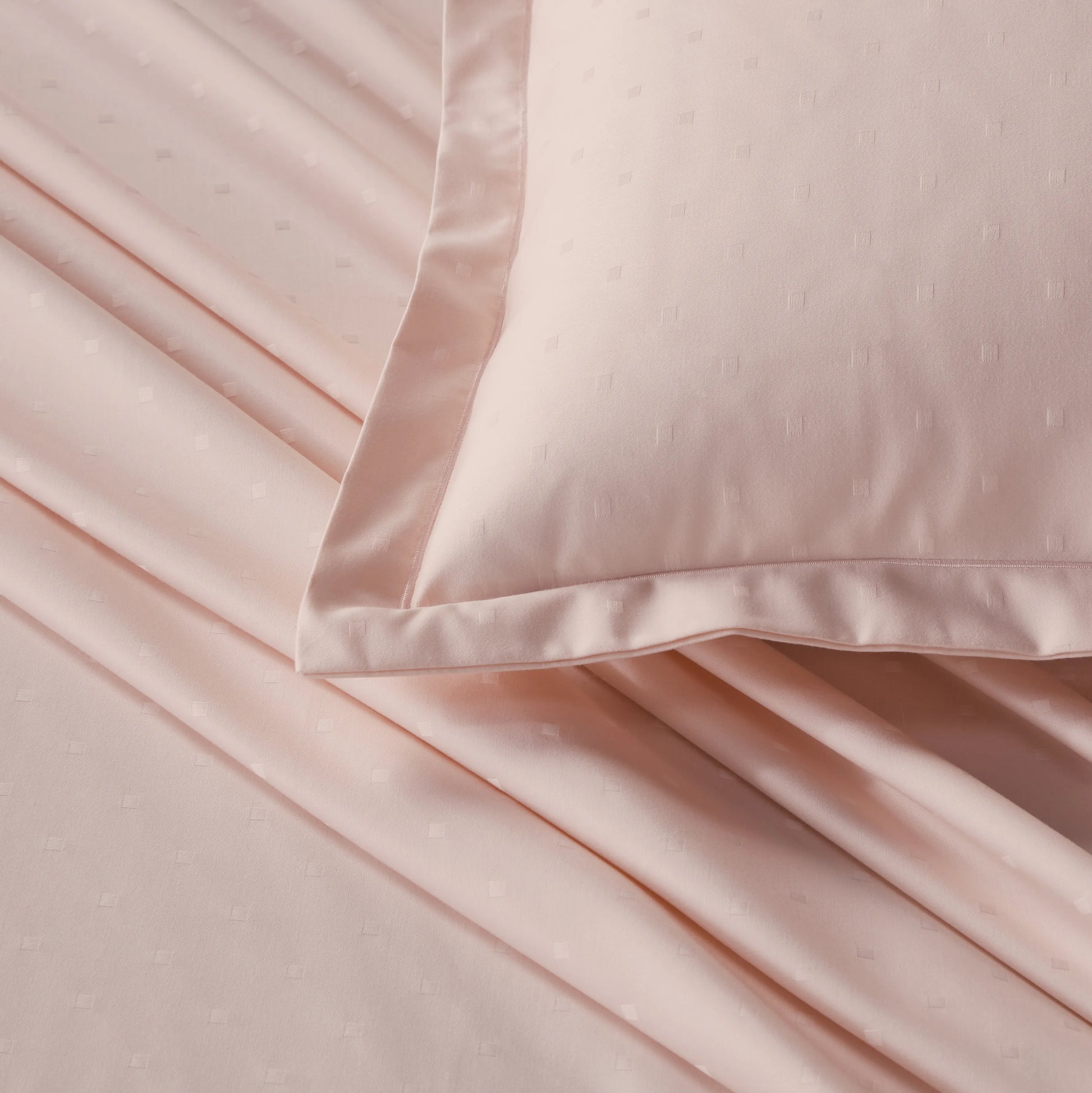 Ricaso | 1000TC Egyptian Cotton Swiss Dot Super Soft Bedsheet Set | Pillow Cover with Merrow Hem Treatment Veiled Rose / Super King