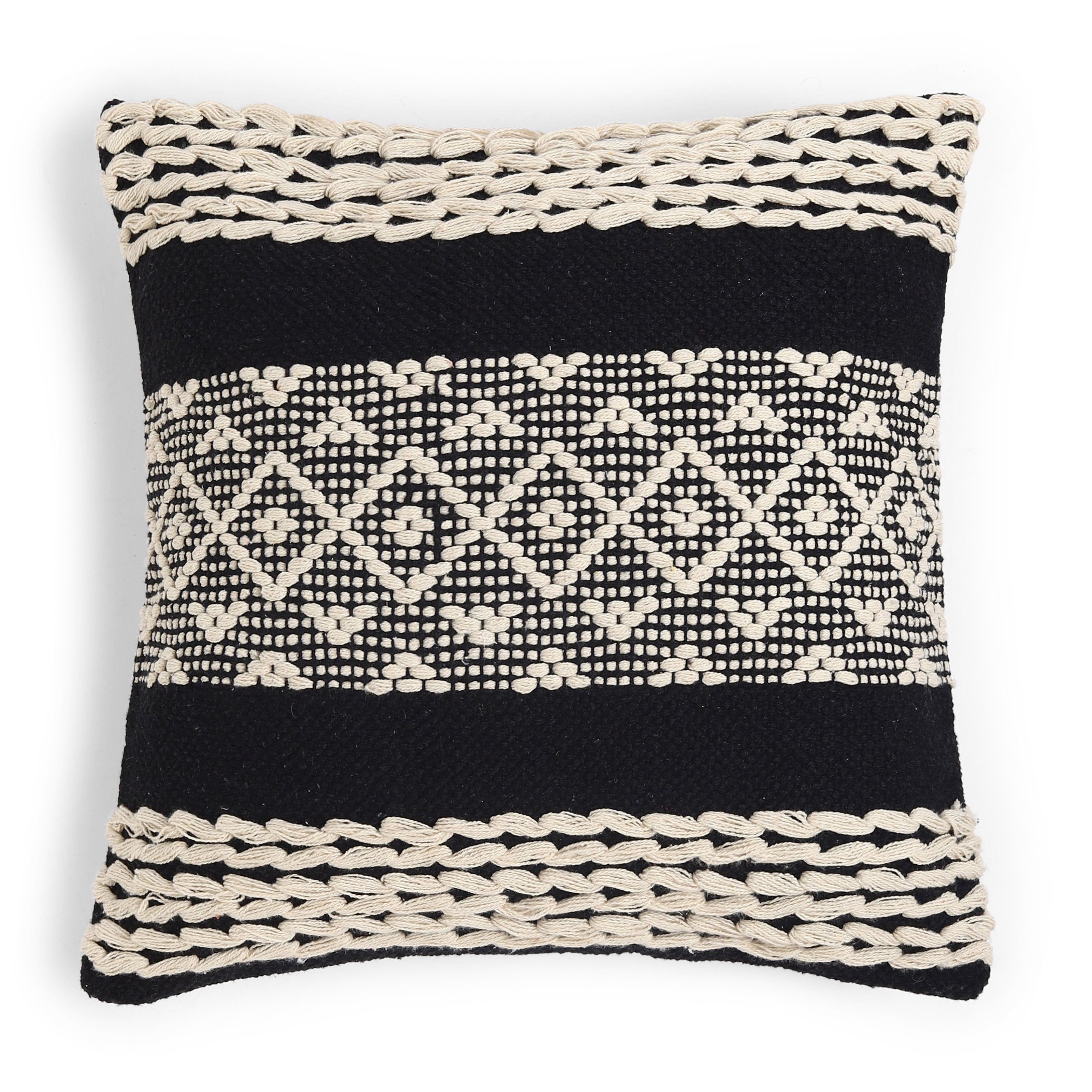 Vissencia 100% Cotton Cushion Cover | Black