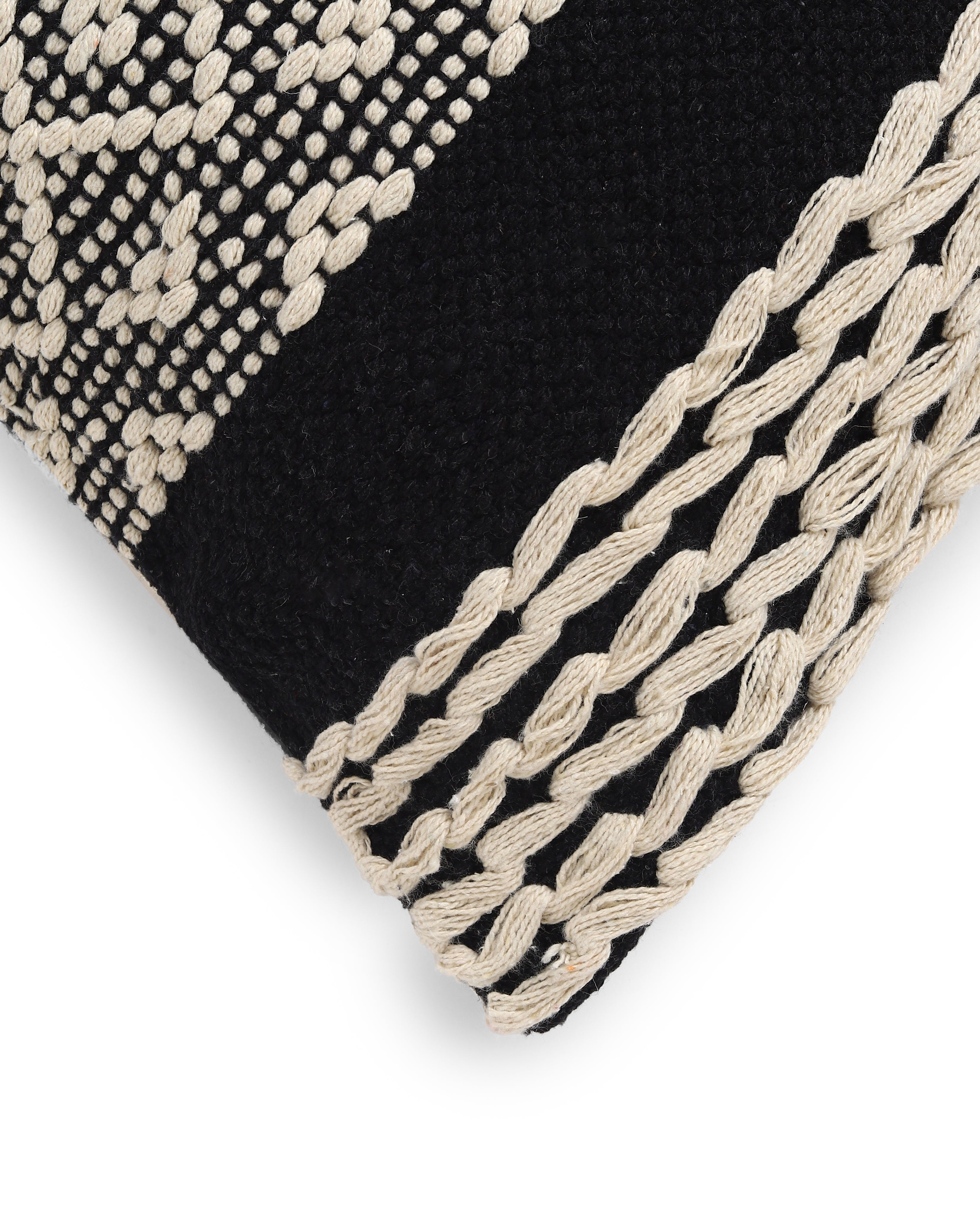 Vissencia 100% Cotton Cushion Cover | Black