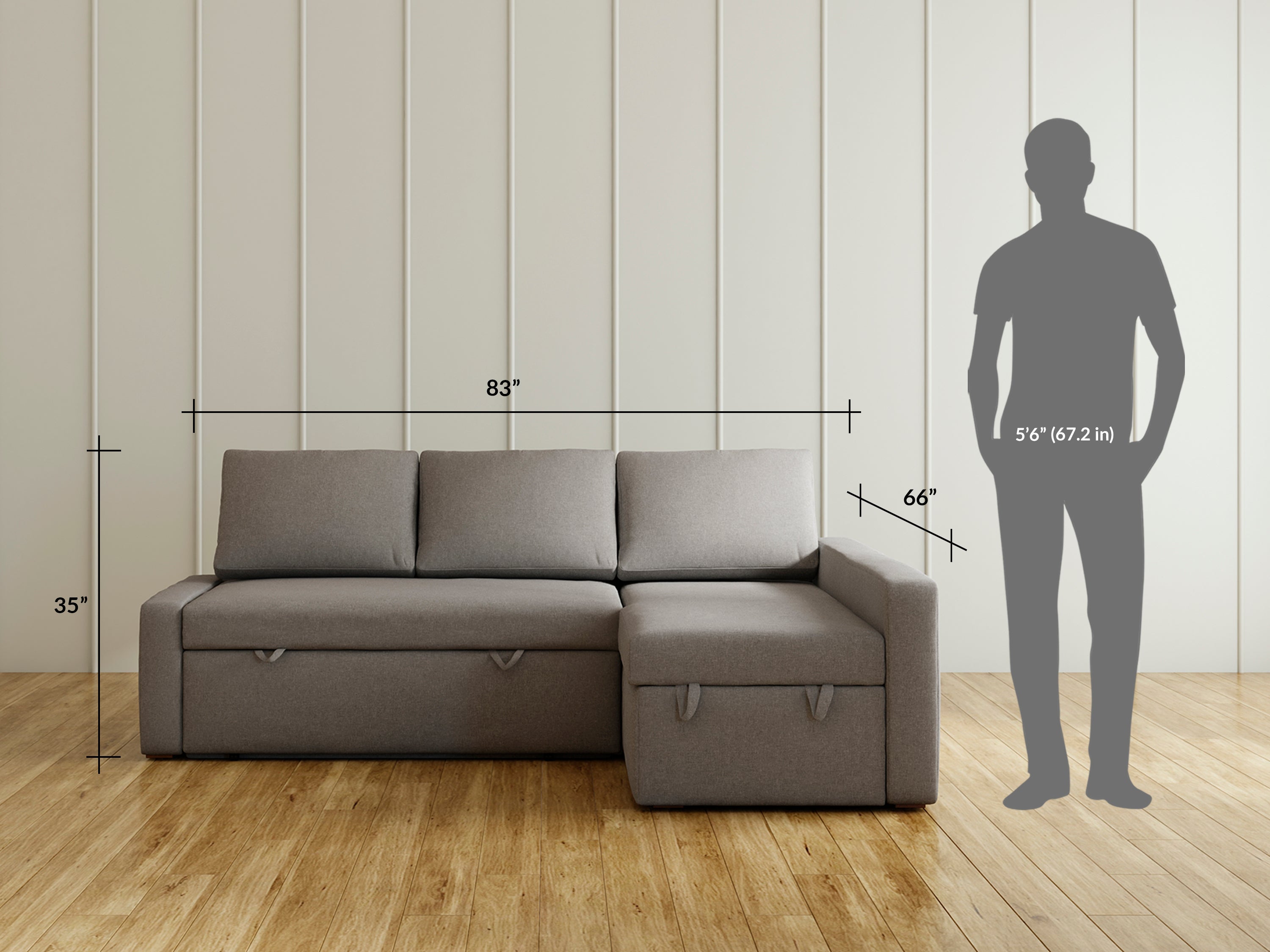 Callie Sofa Cum Bed, Right Aligned