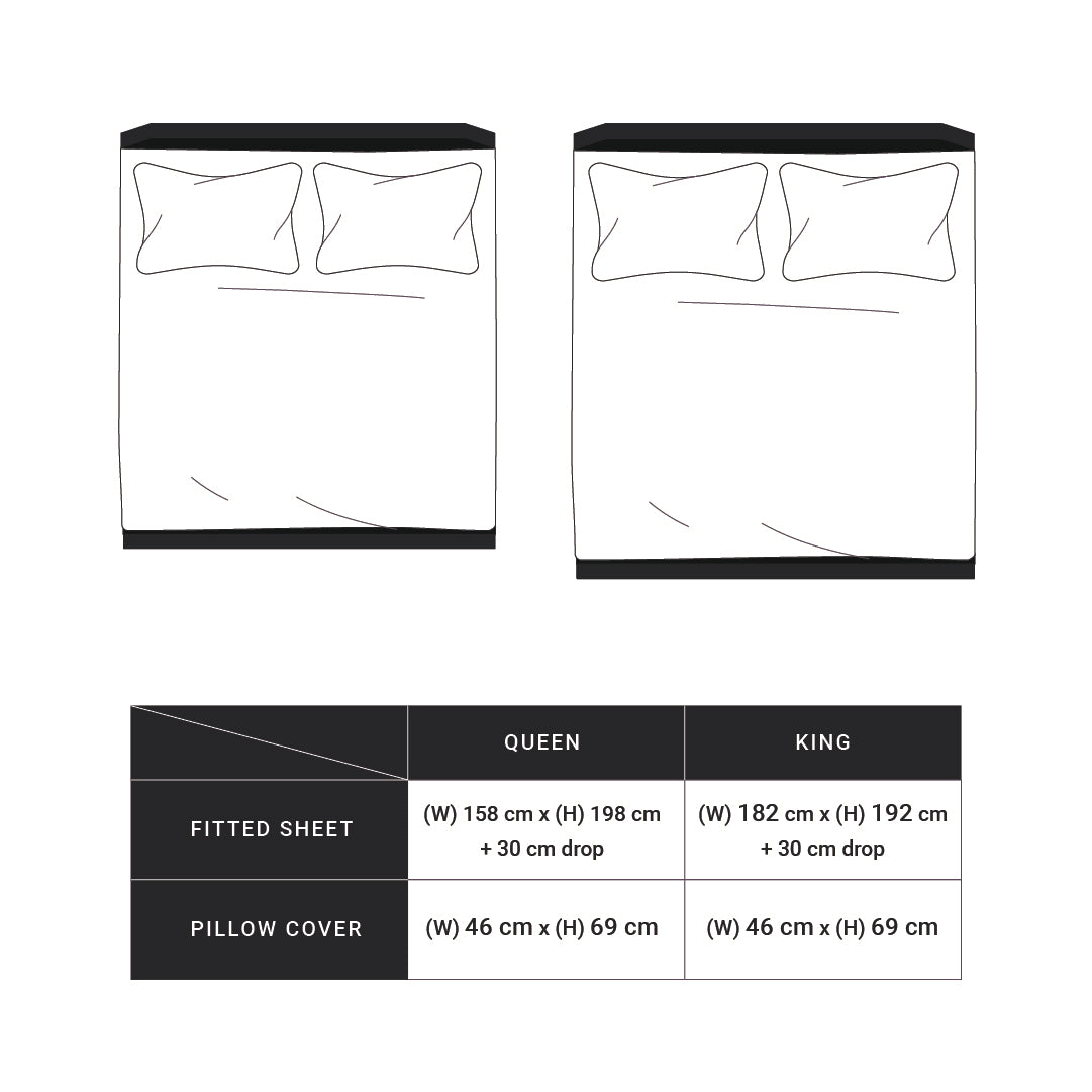 Bloomshire Luxe Printed Fitted Sheet Set-Cream Bloom