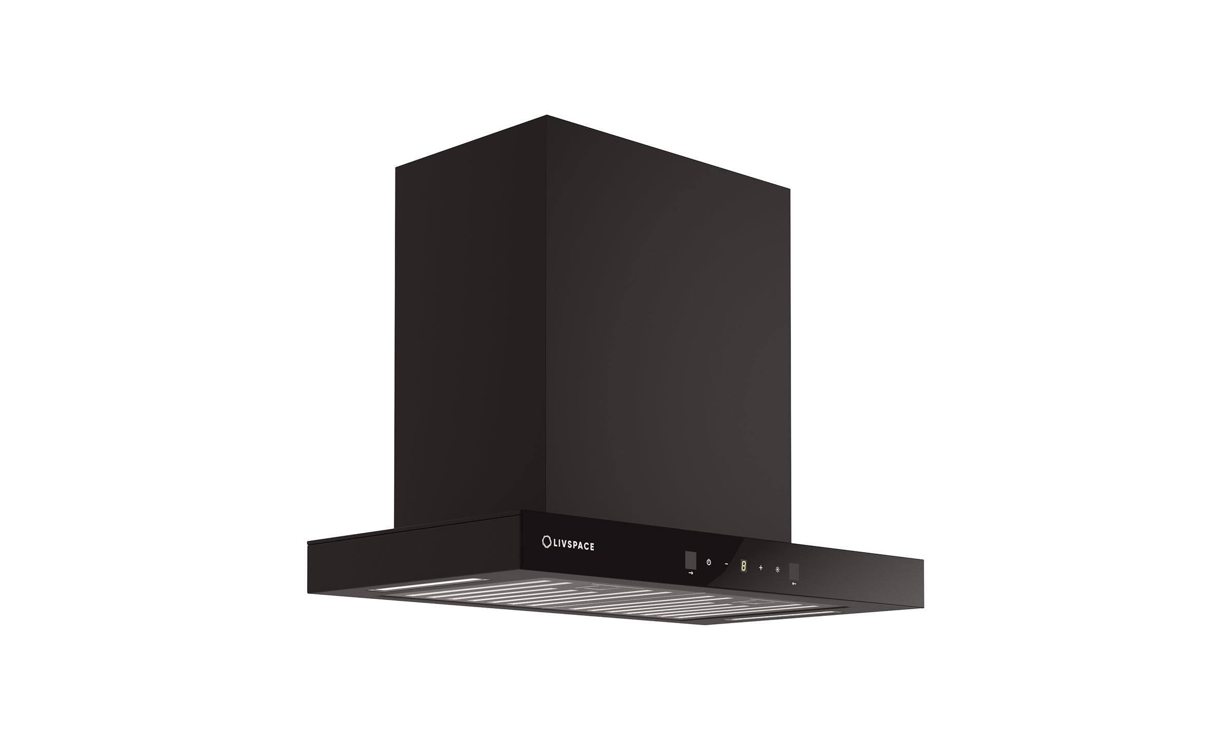 Optima by Livspace Baffle filter T Shape chimney 600mm size 1200m3/h suction power (Only Ductless) | Optima CH DL T 60