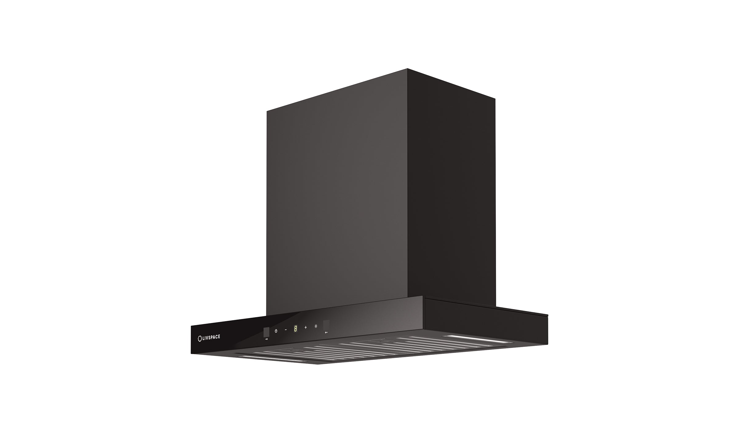 Optima by Livspace Baffle filter T Shape chimney 600mm size 1200m3/h suction power (Only Ductless) | Optima CH DL T 60