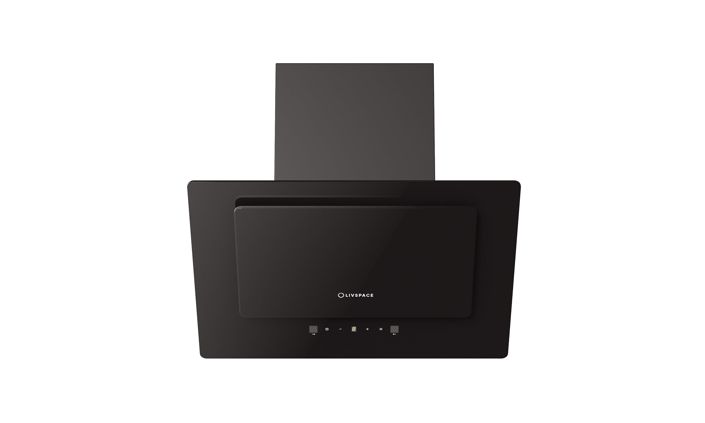 Optima by Livspace Baffle filter Inclined Shape chimney 600mm size 1200m3/h suction power (Only Ductless) | Optima CH DL I 60