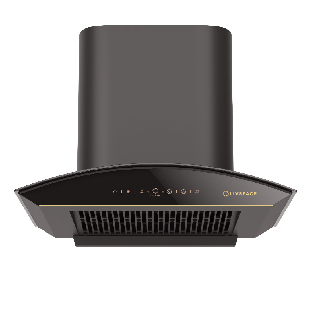 Intellia by Livspace AutoClean Curve Shape BLDC chimney 600mm size 1600m3/h suction power (Ducted) | Intellia CH C 60