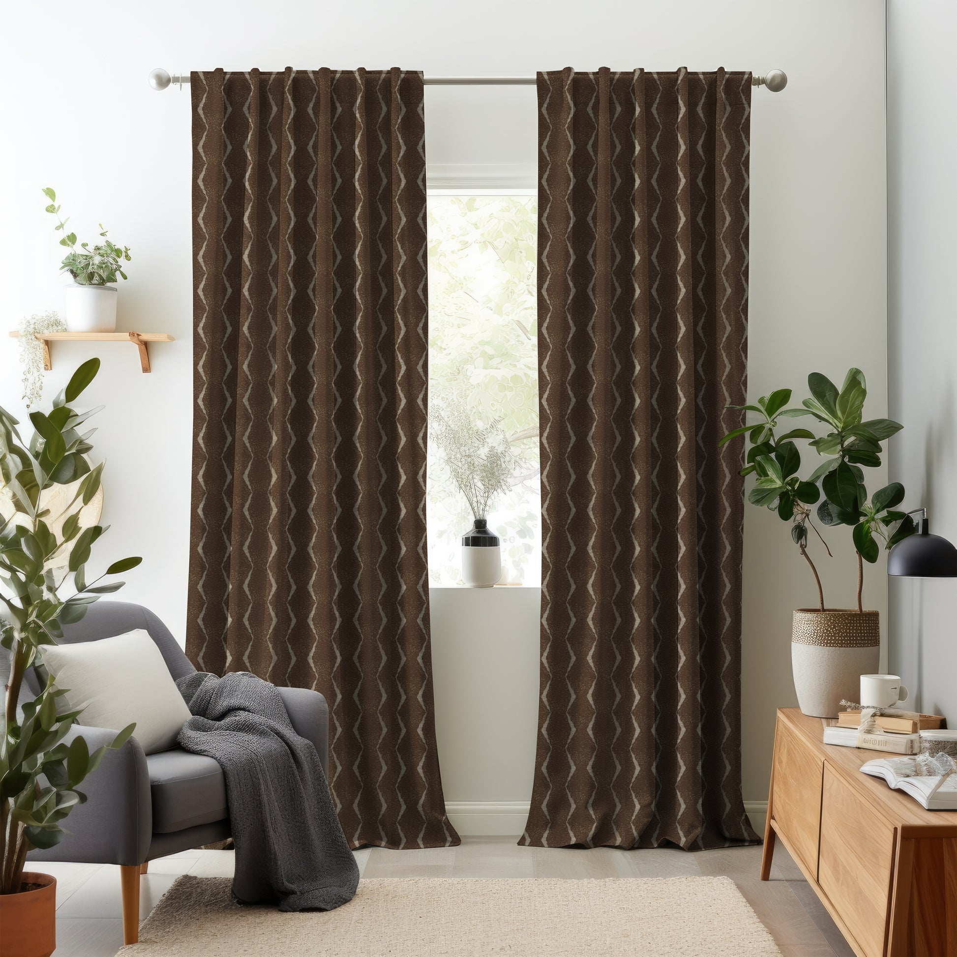 Elementos Edition 1 | Made-to-Order Curtains / Upholstery Fabric Cocoa-Reflection