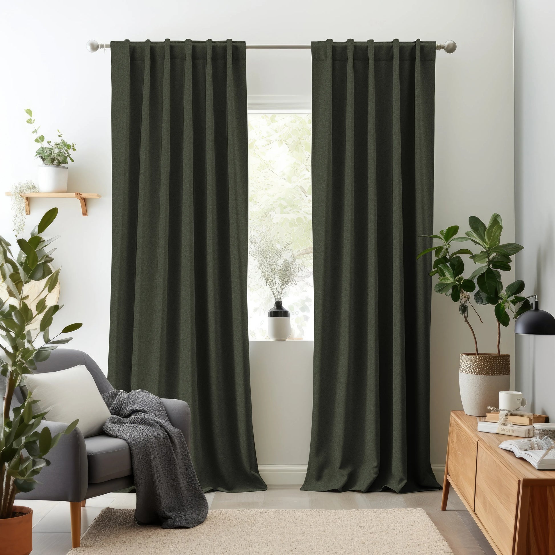 Hallmark Drapes Edition 3 - Melange Plain | Made to Order Light Filtering Curtains Melange Plain-Fern