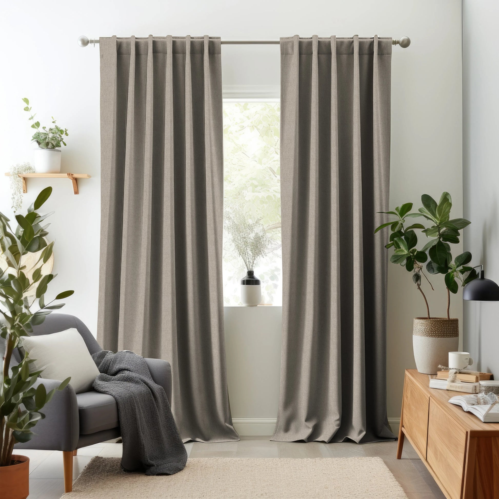 Hallmark Drapes Edition 3 - Melange Plain | Made to Order Light Filtering Curtains Melange Plain-Linen
