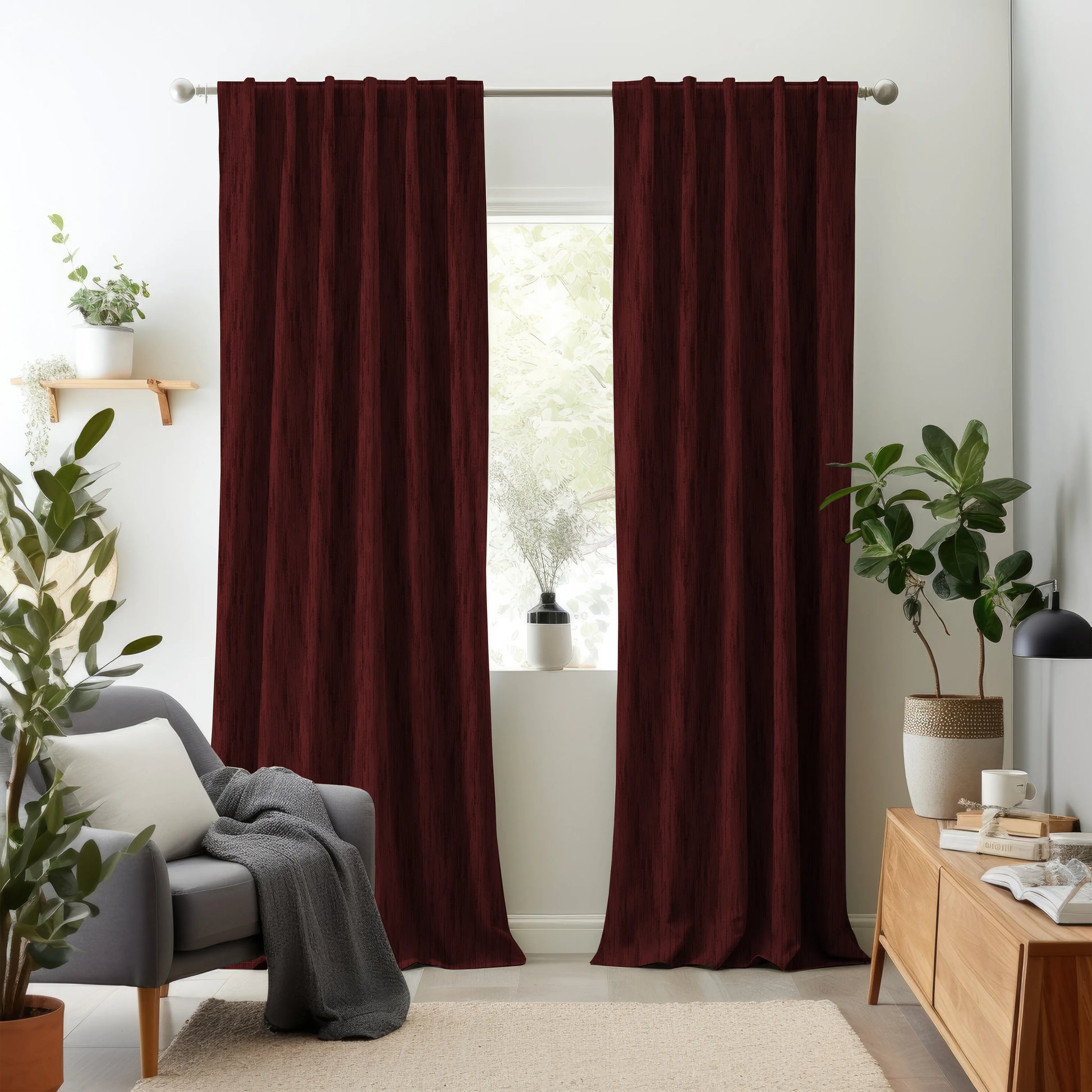 Elementos Edition 5 - Theon | Made to Order Light Filtering Curtains Theon-Garnet