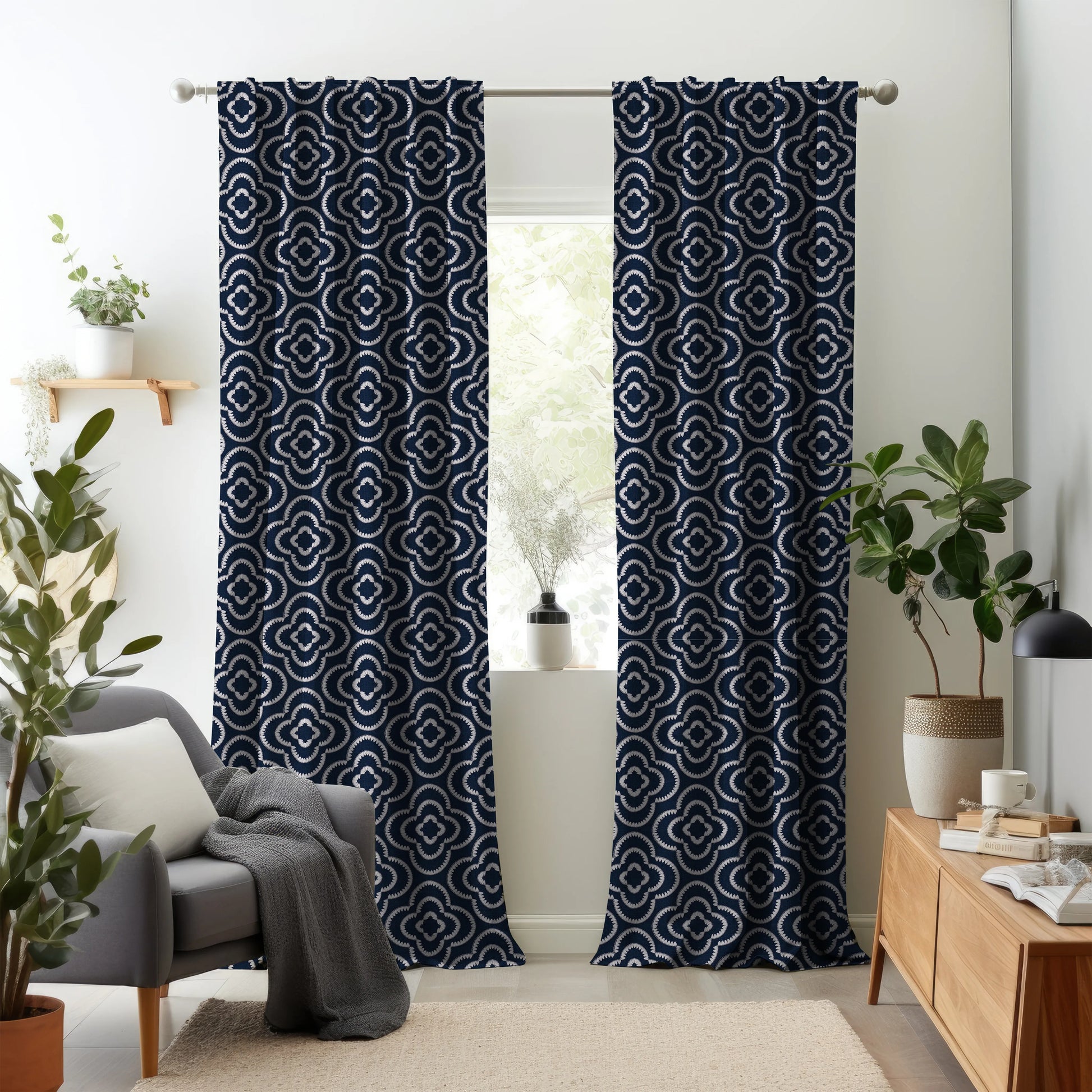 Nomad's Diary Edition 2 - Meadow | Made to Order Light Filtering Curtains Meadow-Midnight